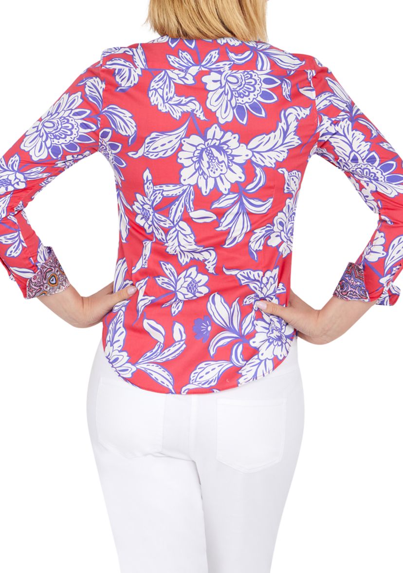 Womens Woven Wrinkle Resistant Cotton Shirt