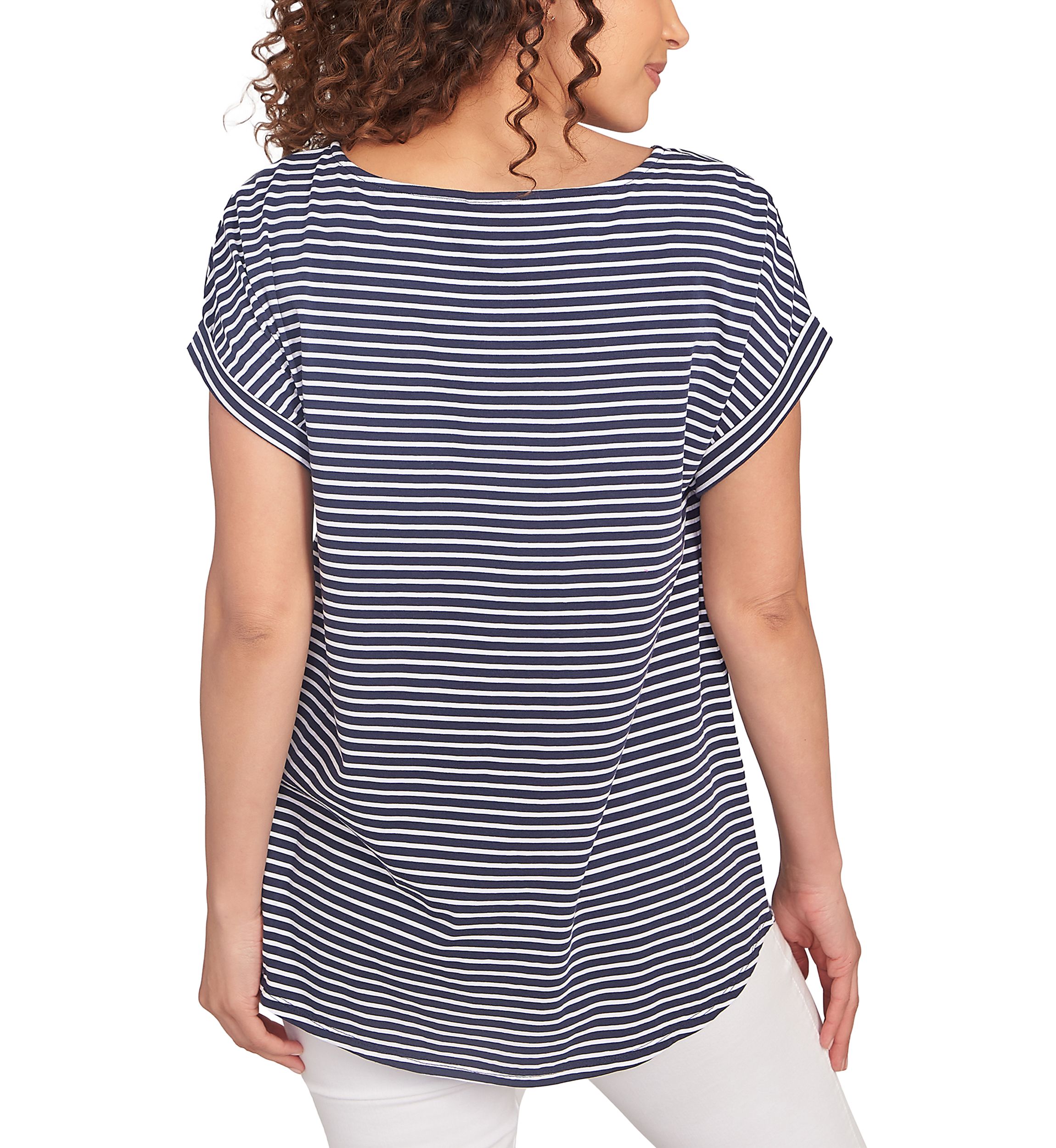 Womens Floral Stripe Jersey T-Shirt