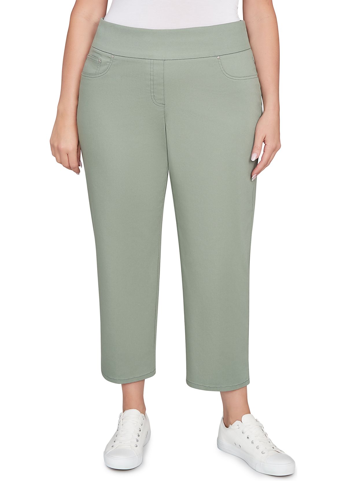 Plus Size Soft Denim Faux Pocket Jeans
