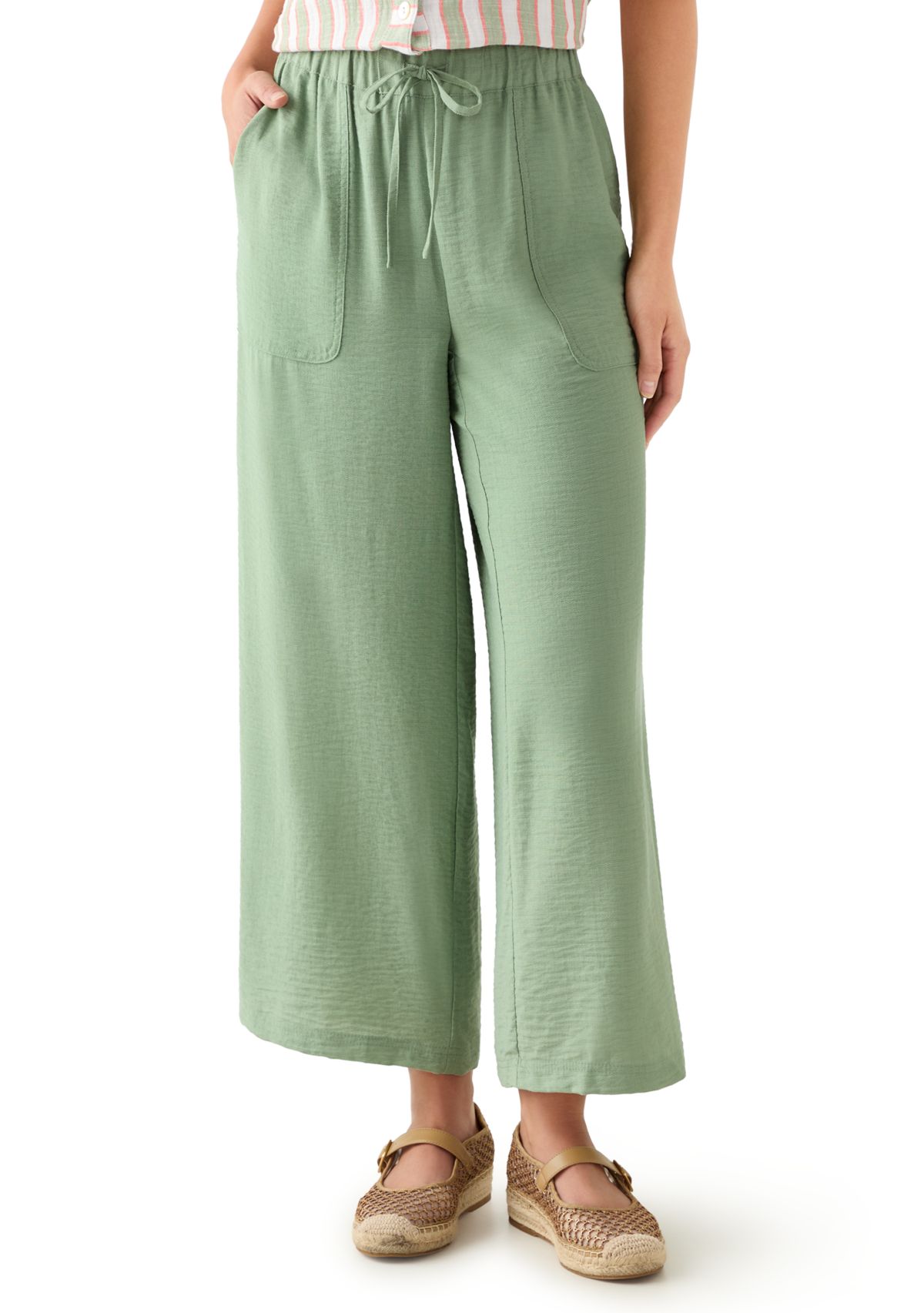 Petite Pull-On Wide-Leg Pants