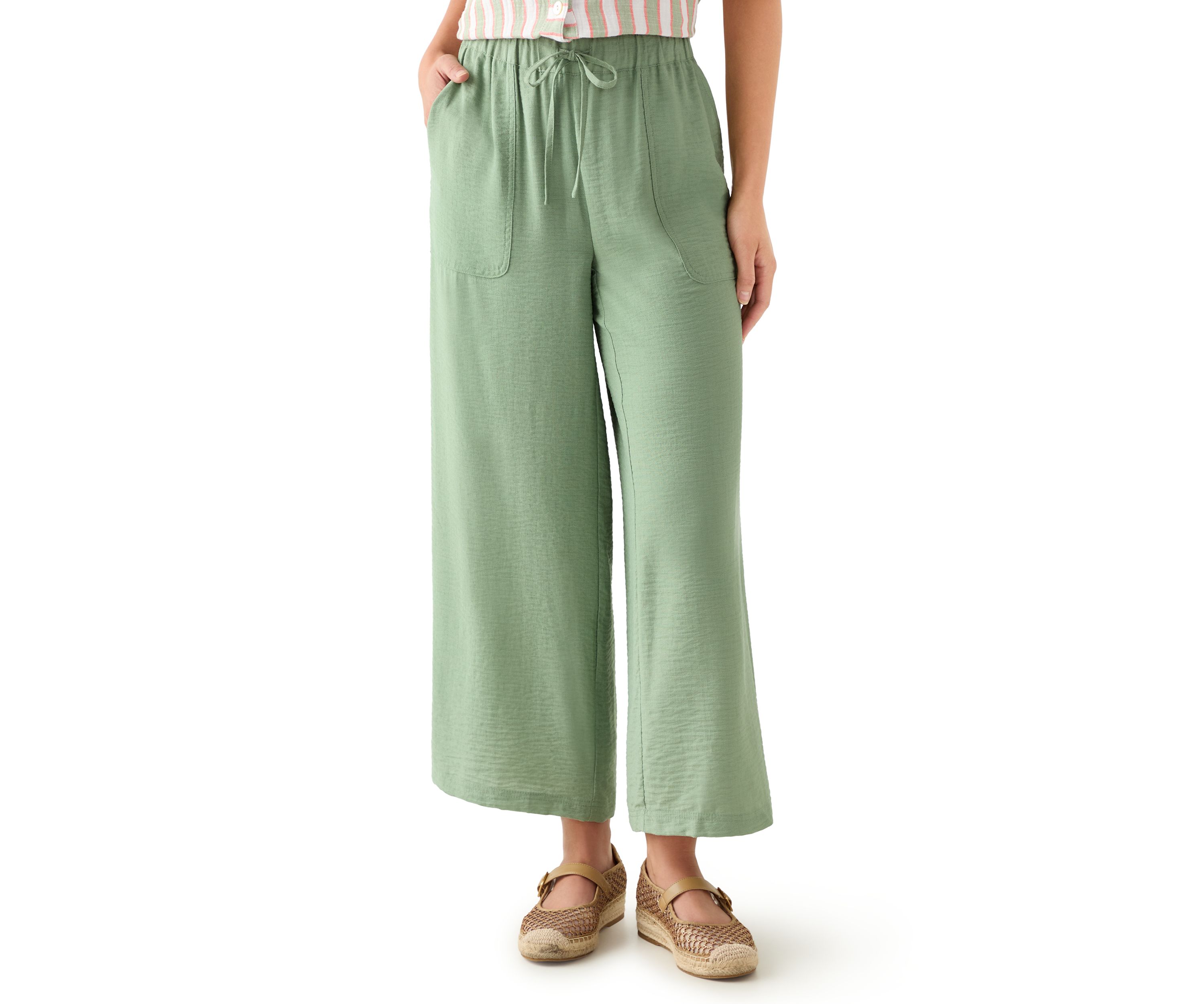 Petite Pull-On Wide-Leg Pants