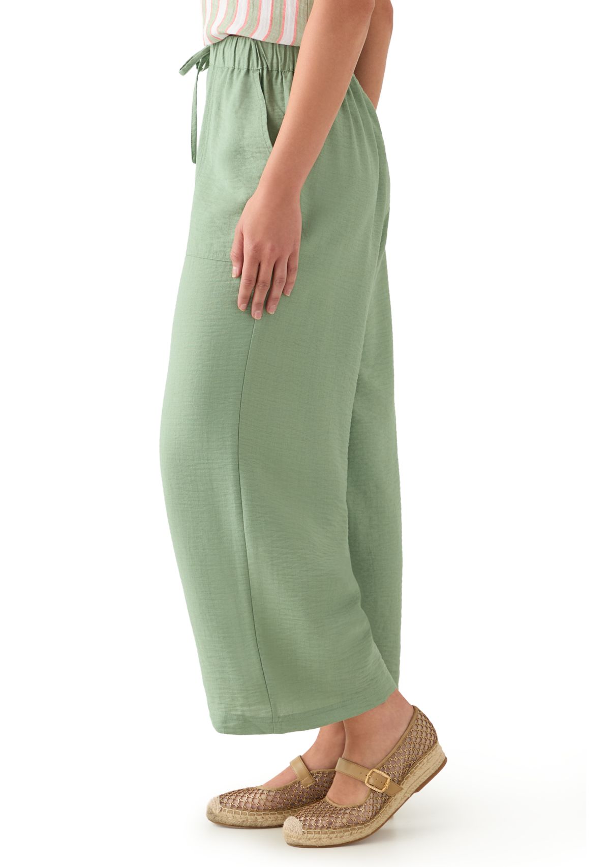 Petite Pull-On Wide-Leg Pants