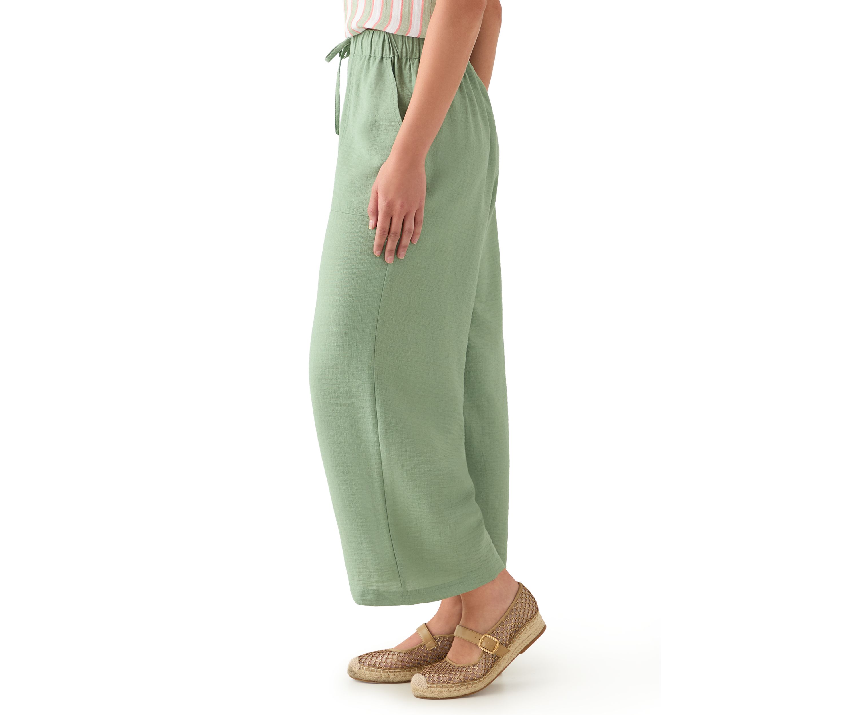 Petite Pull-On Wide-Leg Pants