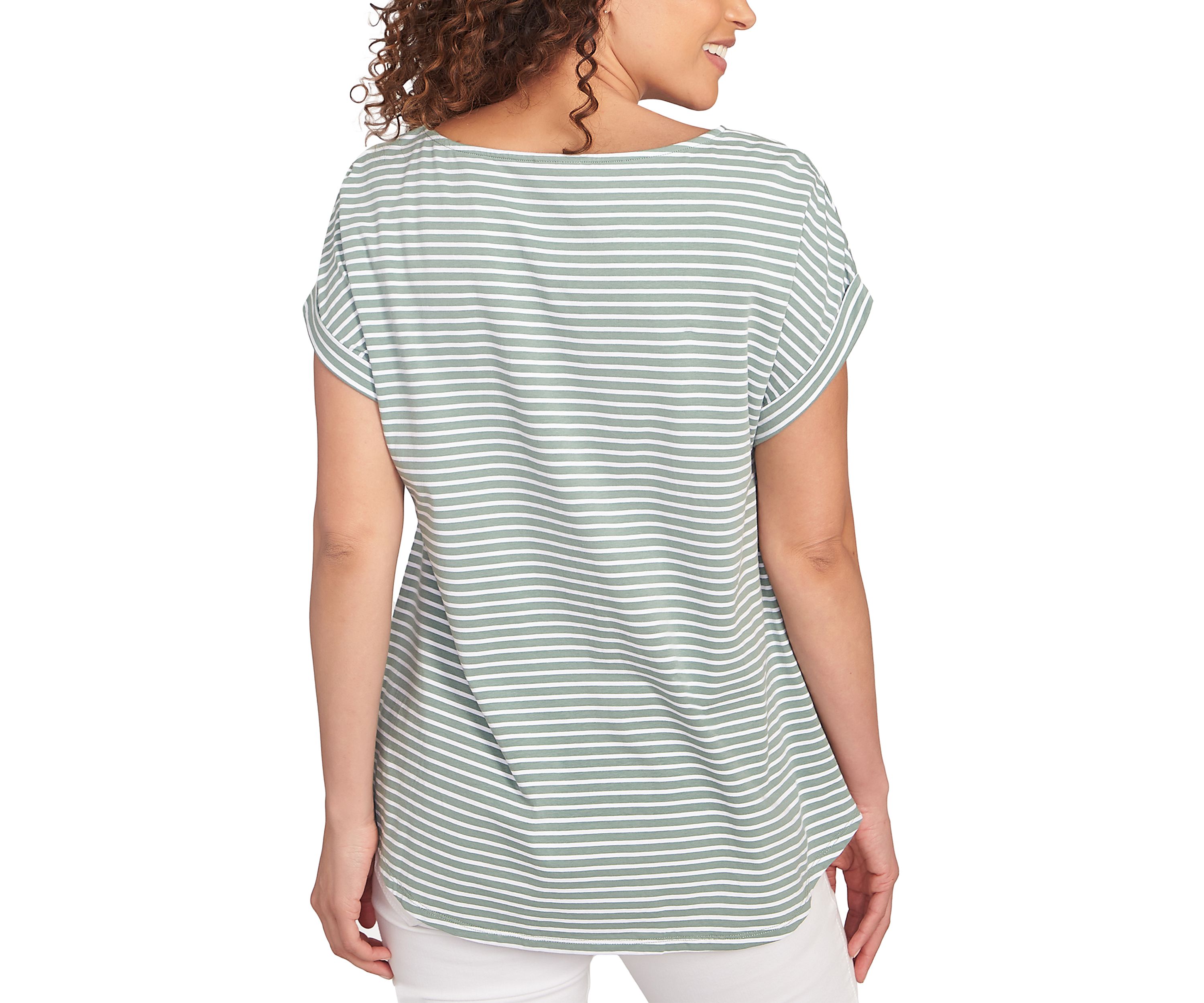 Petite Floral Stripe Jersey T-Shirt 