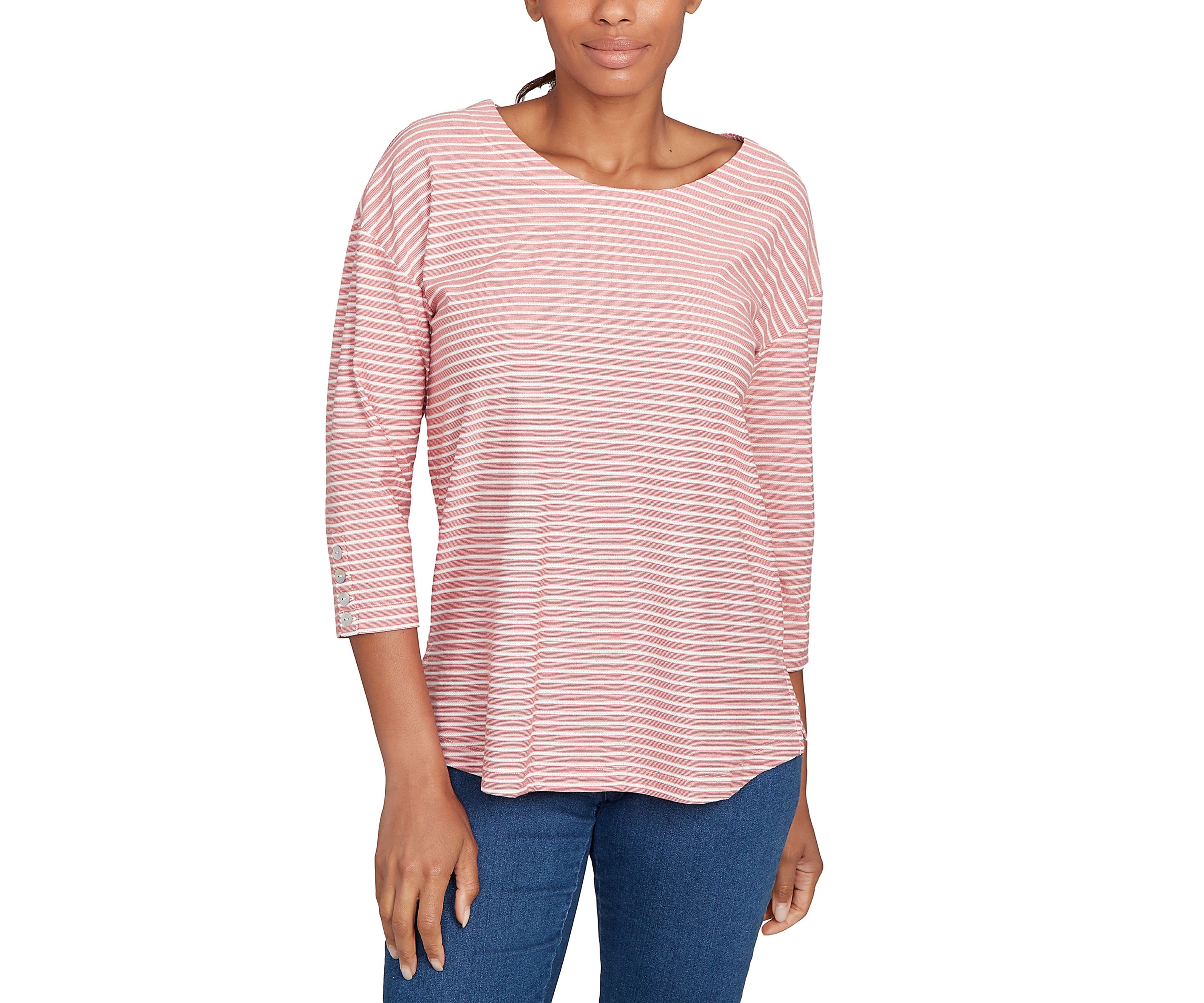 Petite Textured Mini Stripe Top