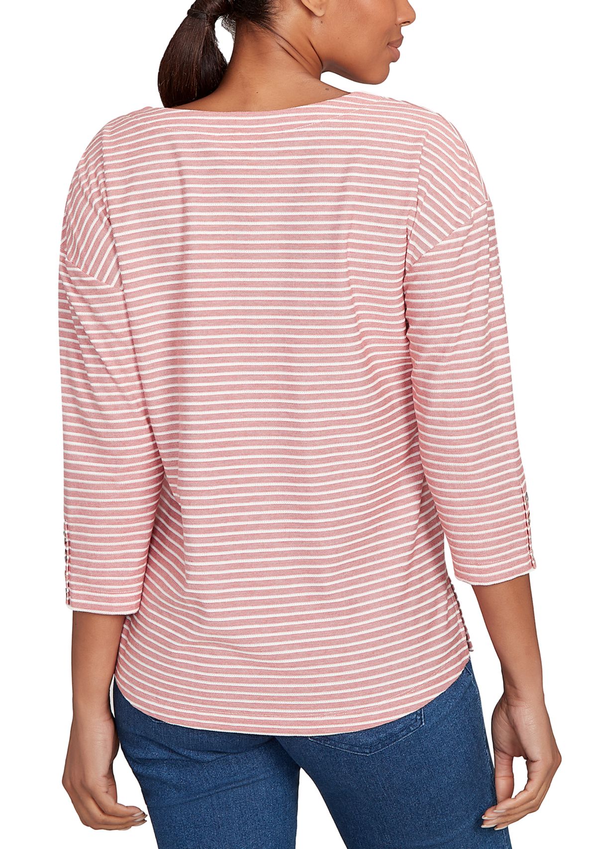Petite Textured Mini Stripe Top