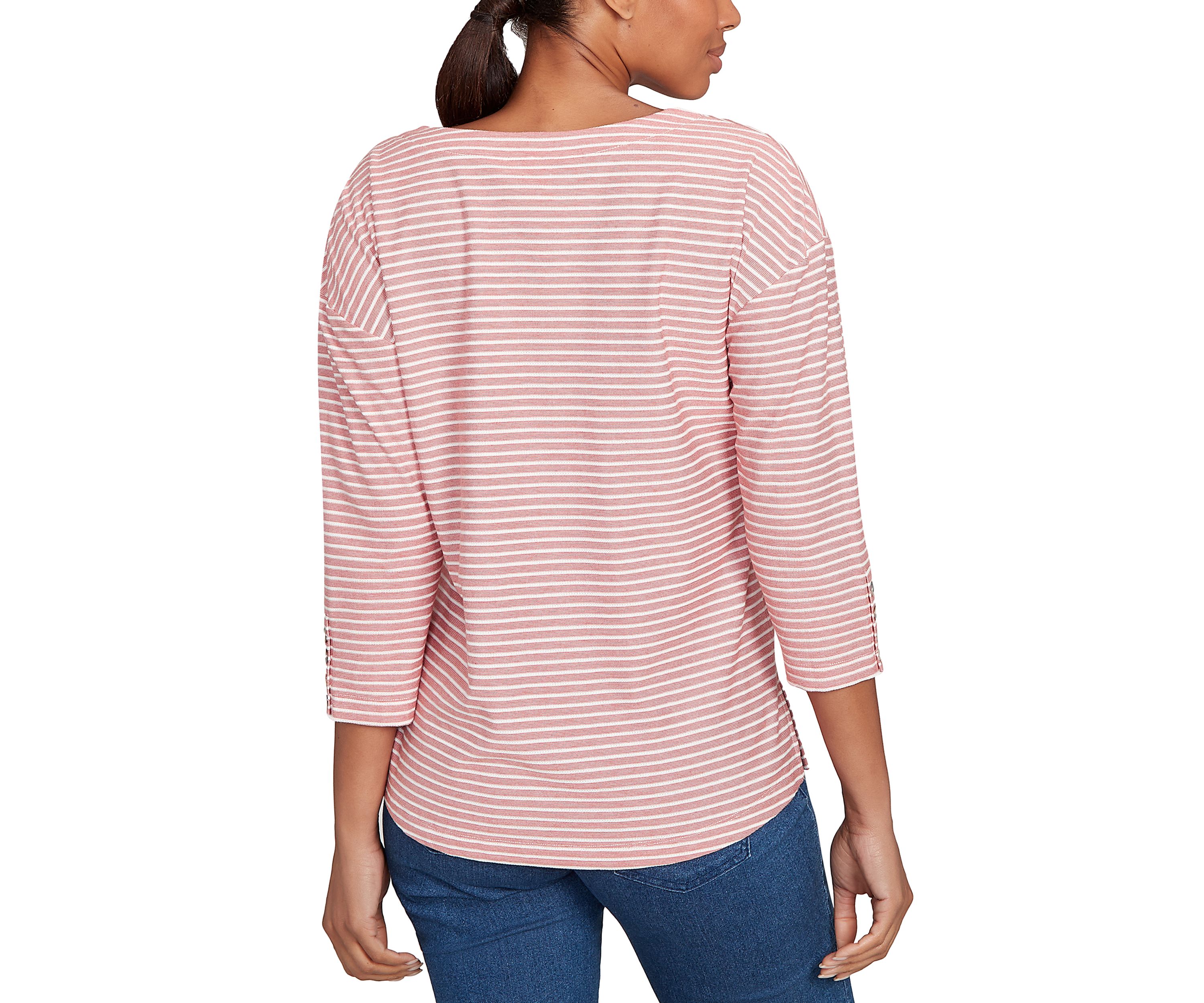 Petite Textured Mini Stripe Top