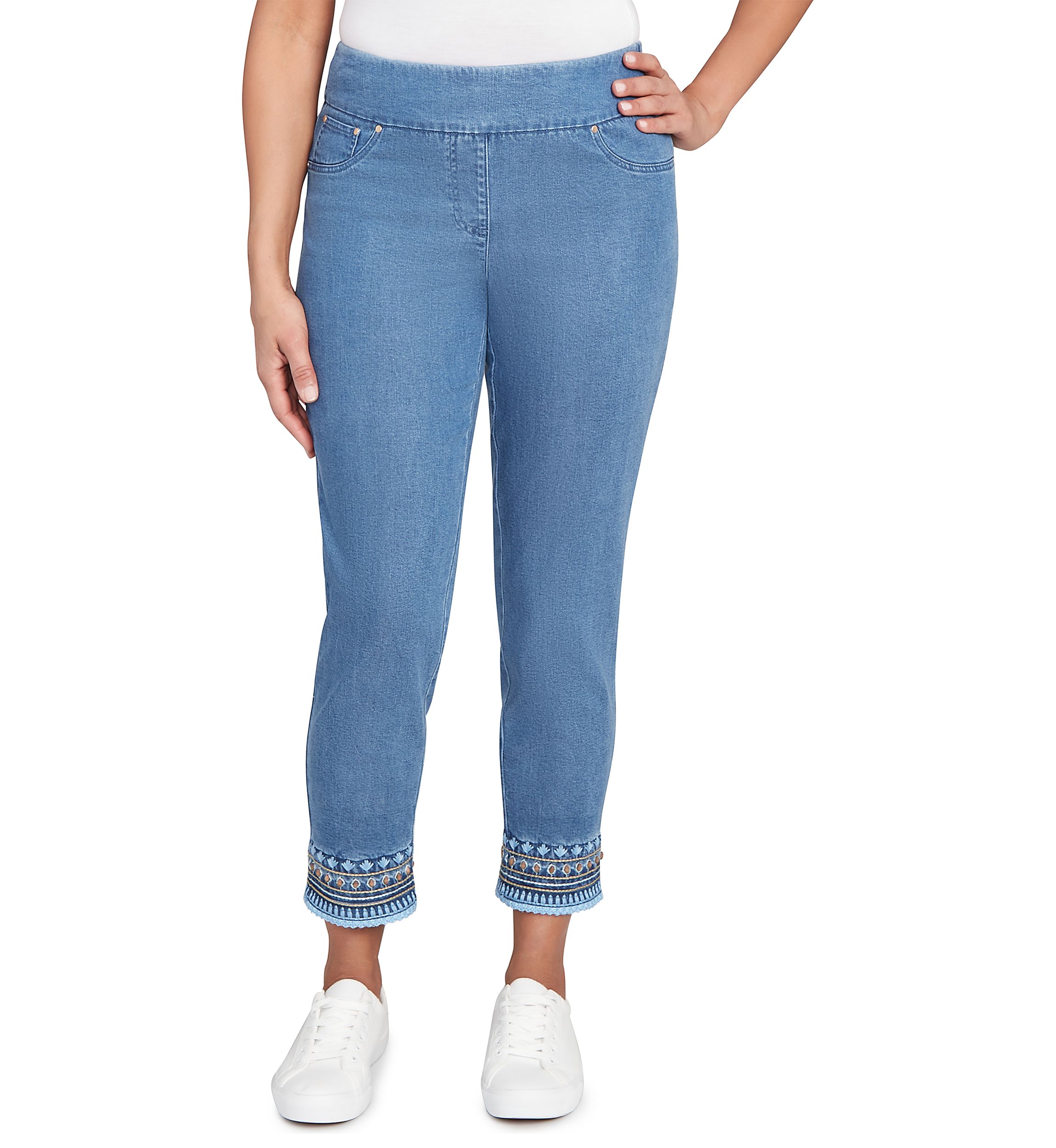 Womens Soft Beaded Embroidery Jeans