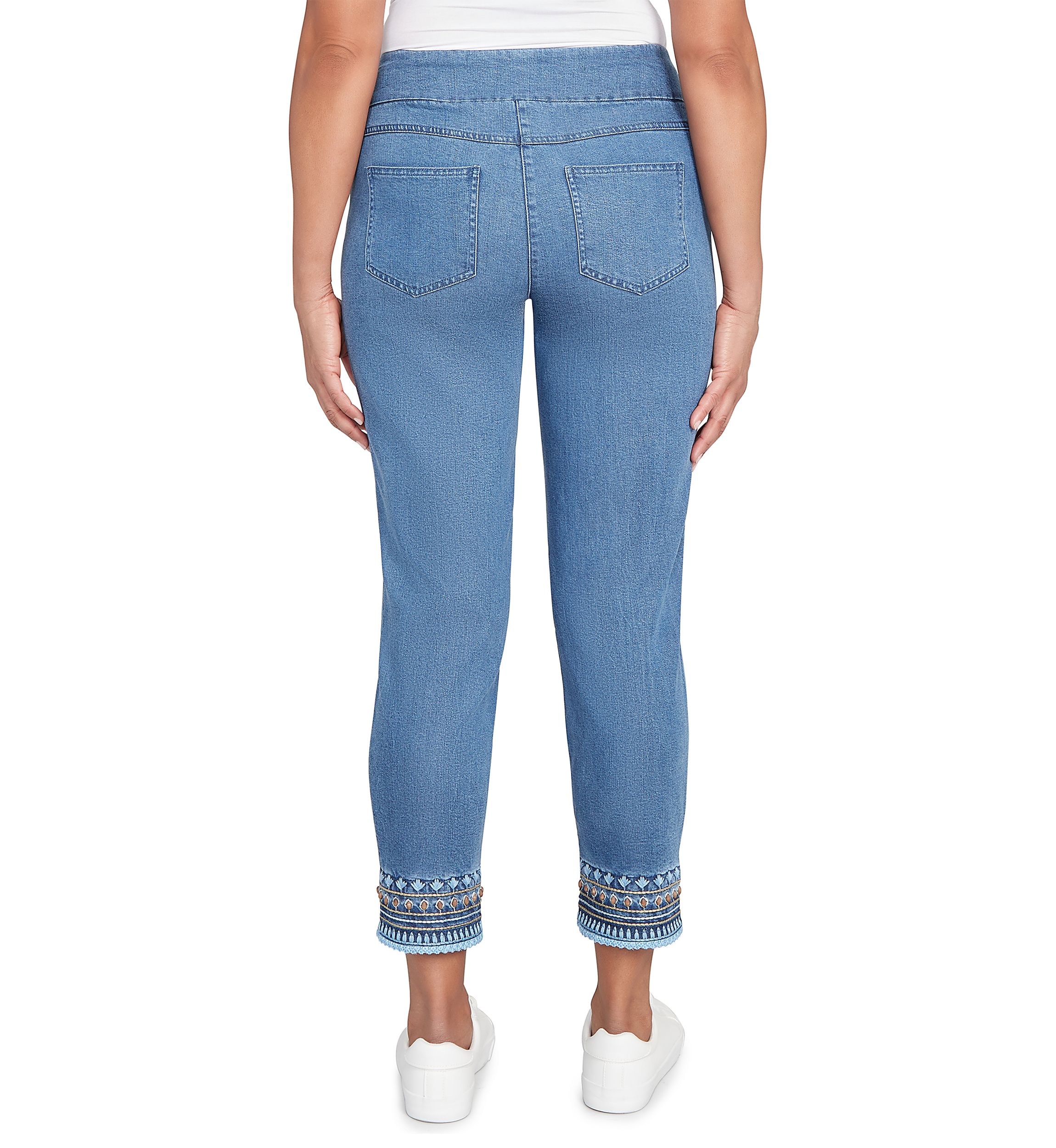 Womens Soft Beaded Embroidery Jeans