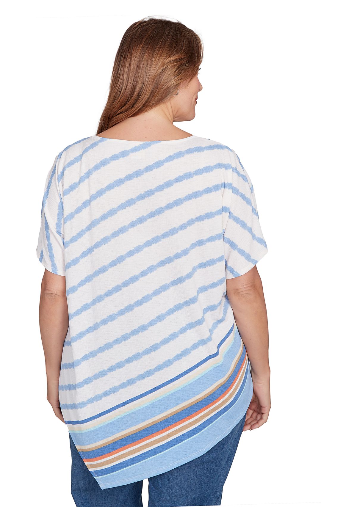 Plus Size Embellished Boho Stripe T-Shirt