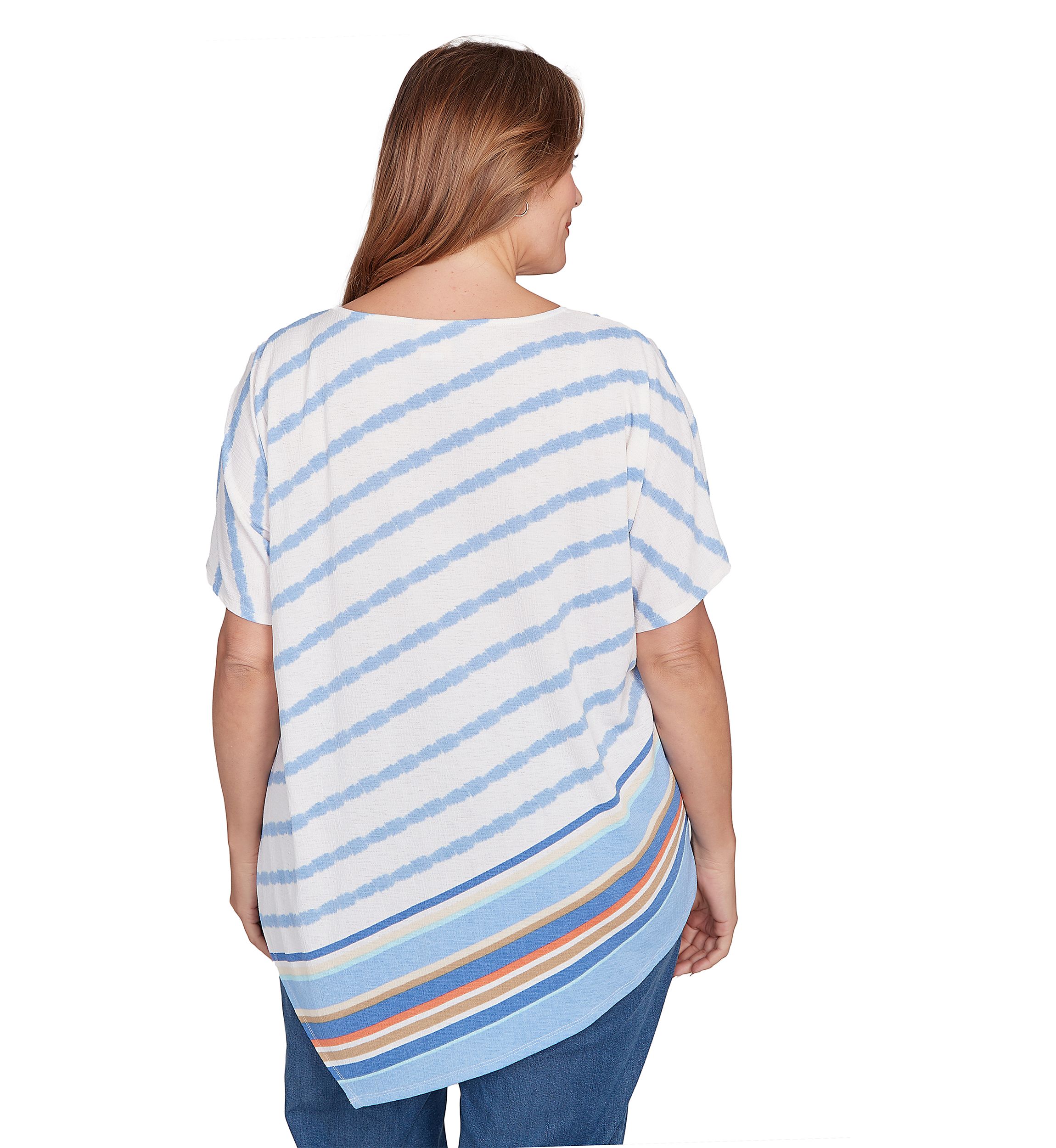 Plus Size Embellished Boho Stripe T-Shirt