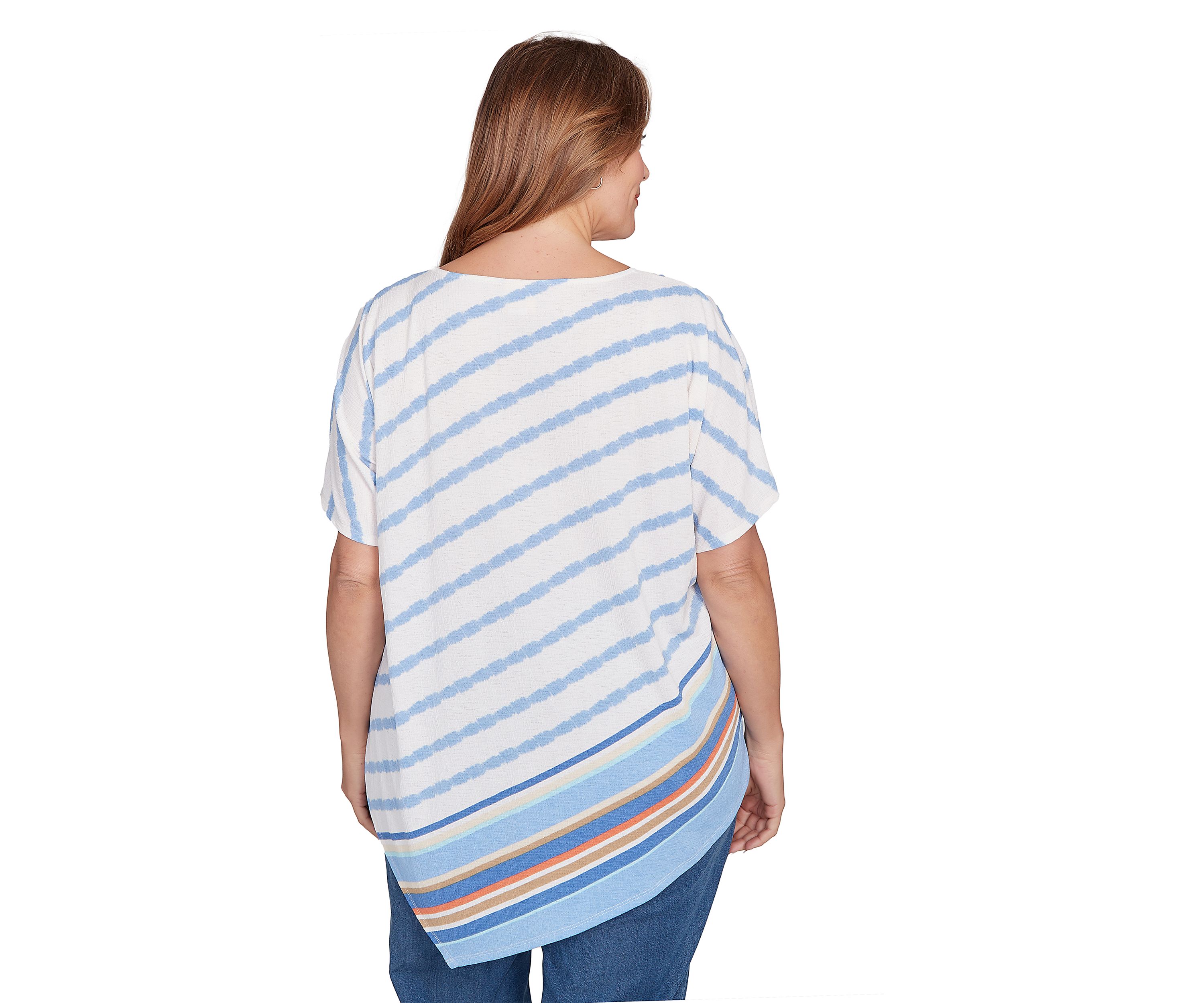 Plus Size Embellished Boho Stripe T-Shirt