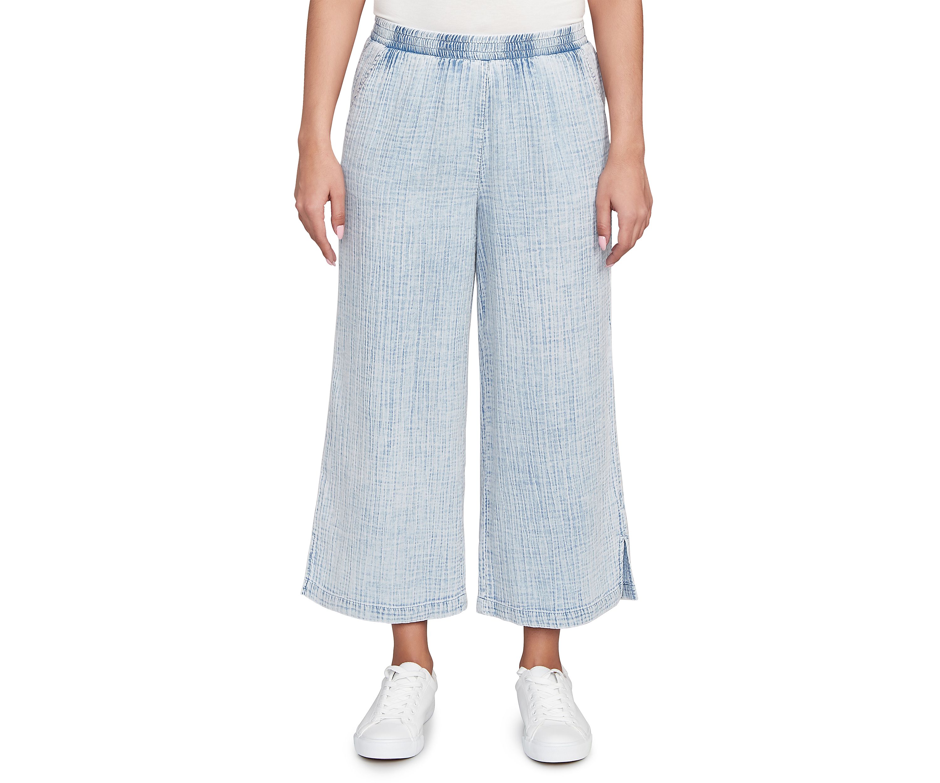 Petite Snow Washed Wide Leg Pants