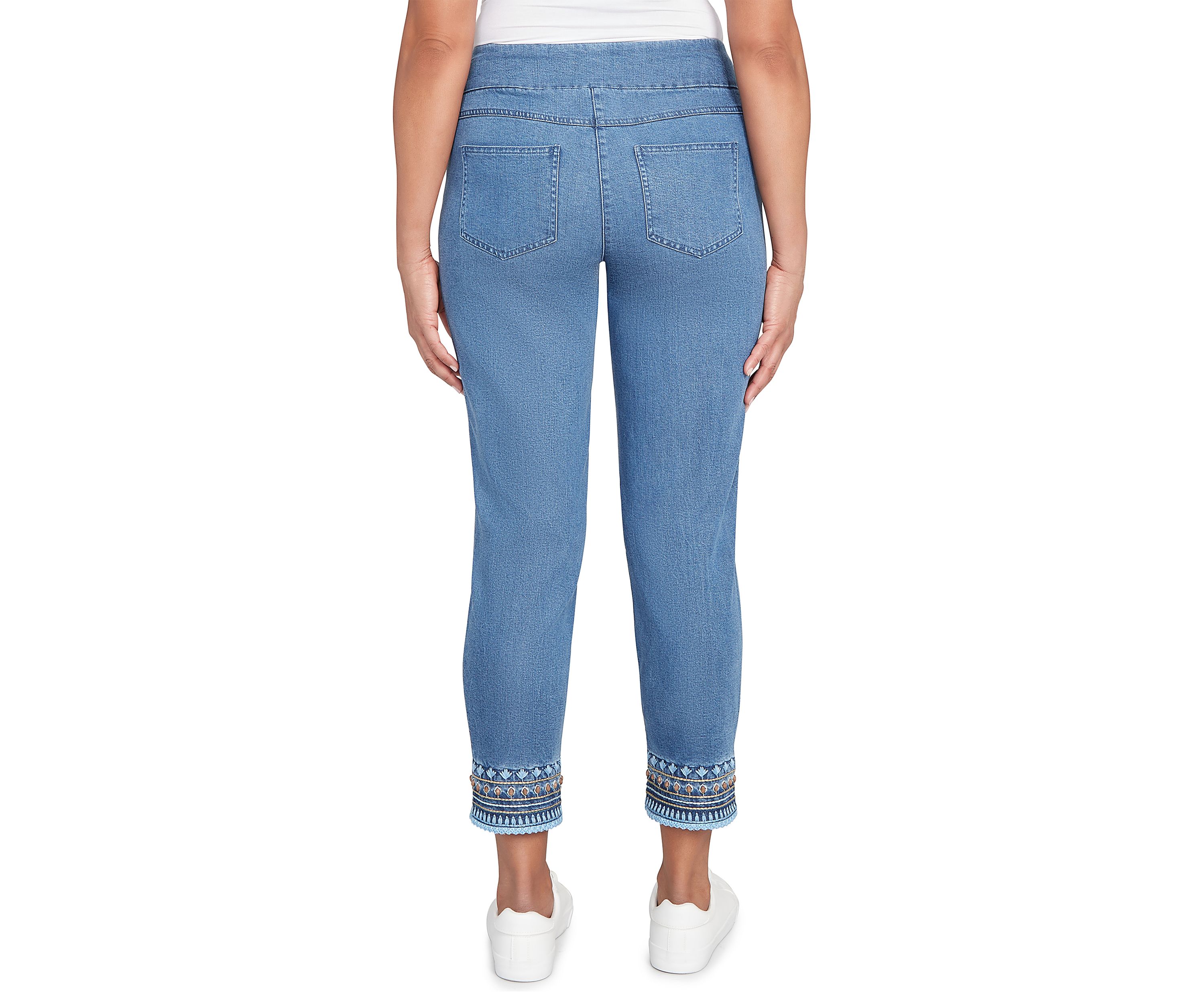 Petite Soft Beaded Embroidery Jeans