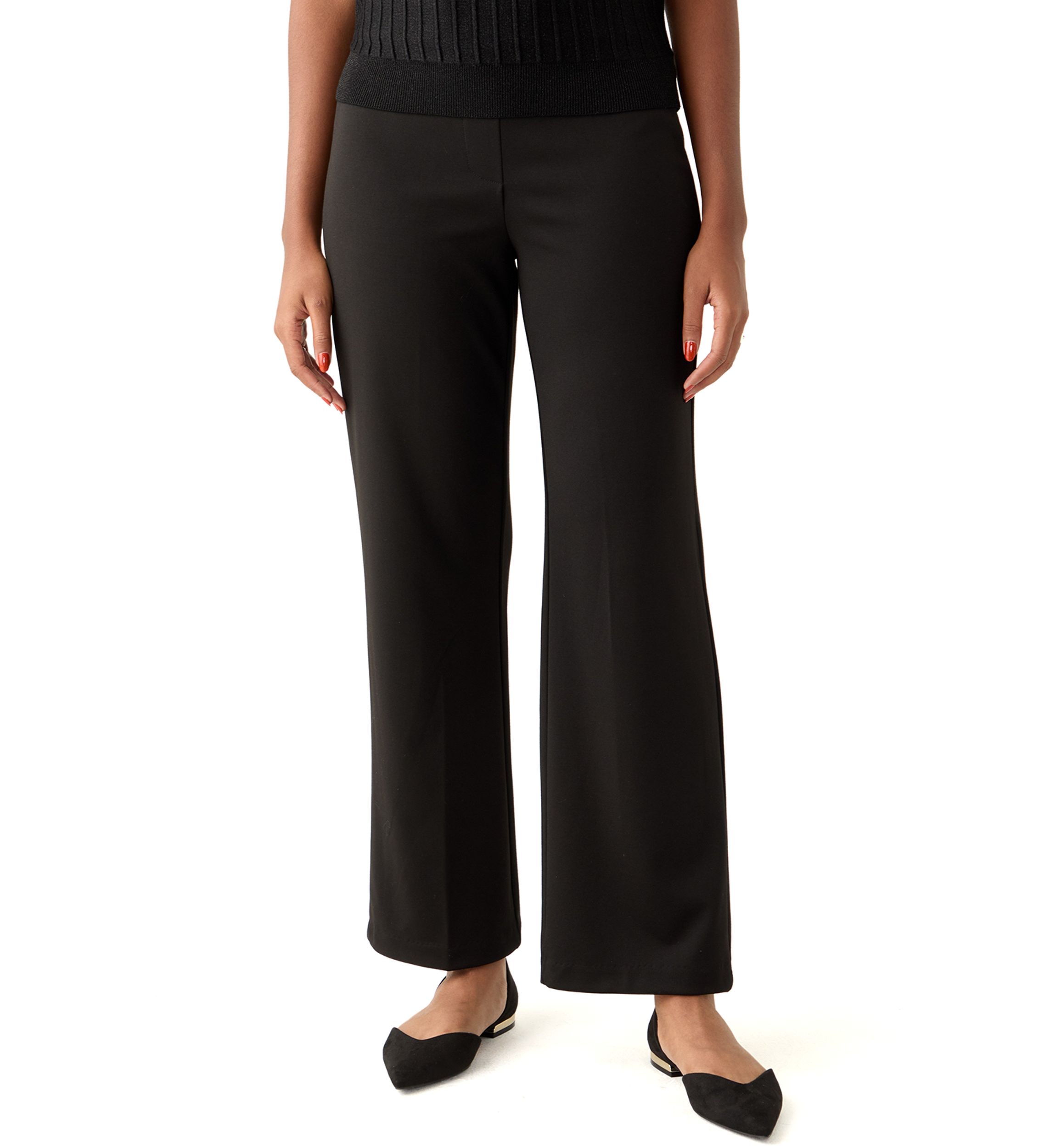 Womens Pull On Ponte Straight Pants