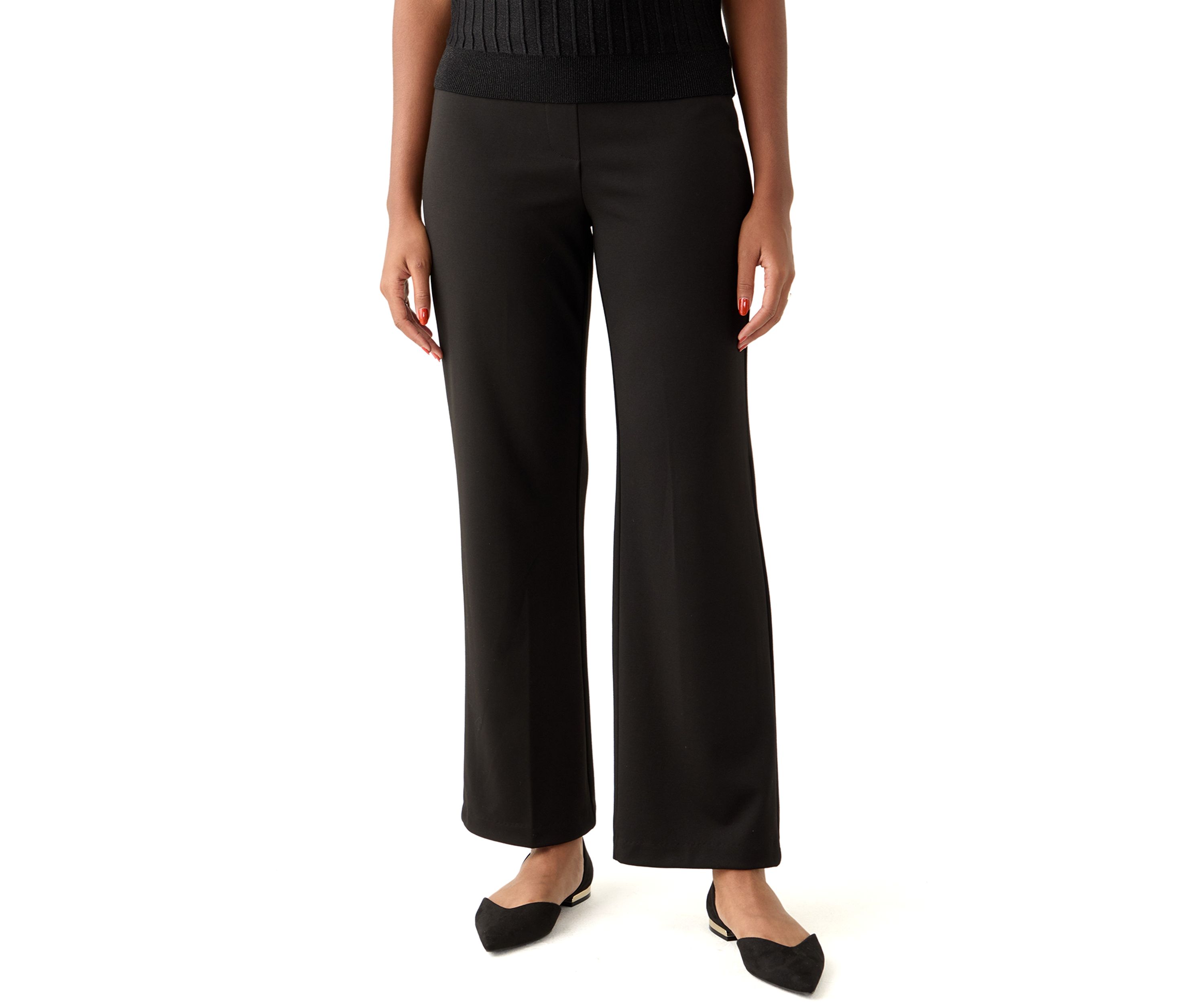 Womens Pull On Ponte Straight Pants
