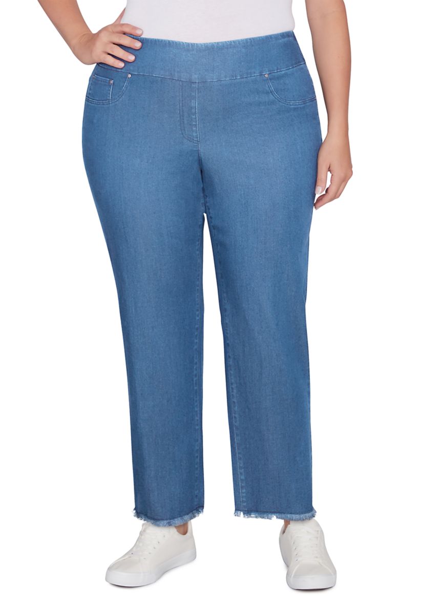Plus Size Super Soft Stretch Ankle Jeans