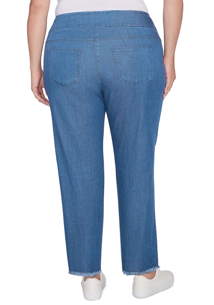 Plus Size Super Soft Stretch Ankle Jeans