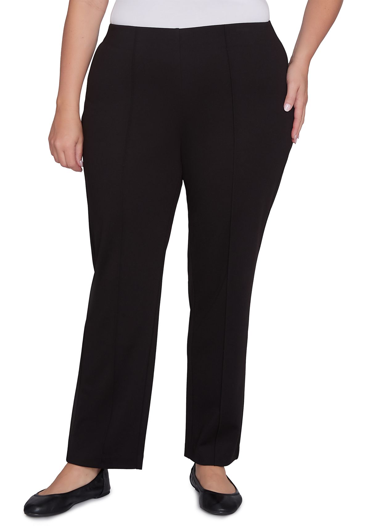 Plus Size Ponte Pants with Hollywood Waist