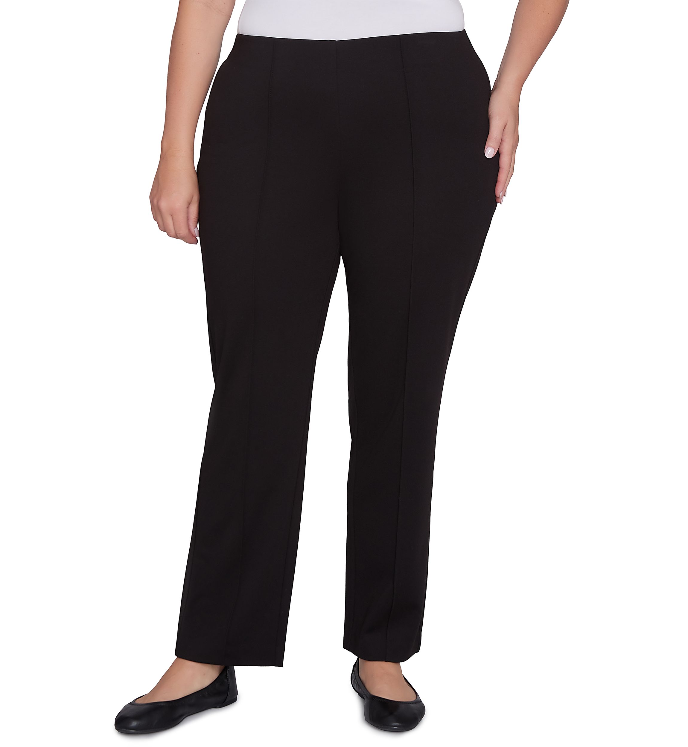 Plus Size Ponte Pants with Hollywood Waist