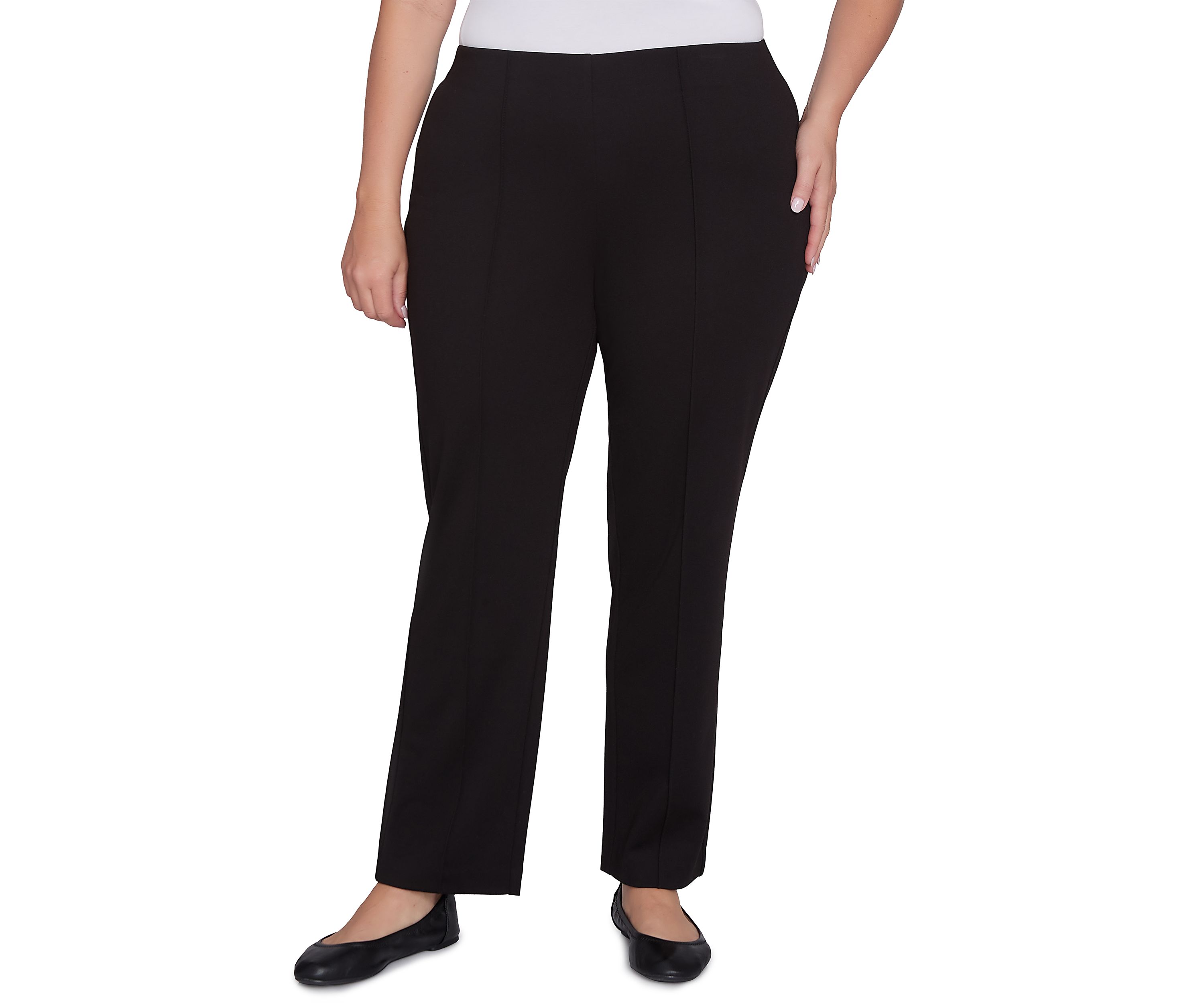 Plus Size Ponte Pants with Hollywood Waist