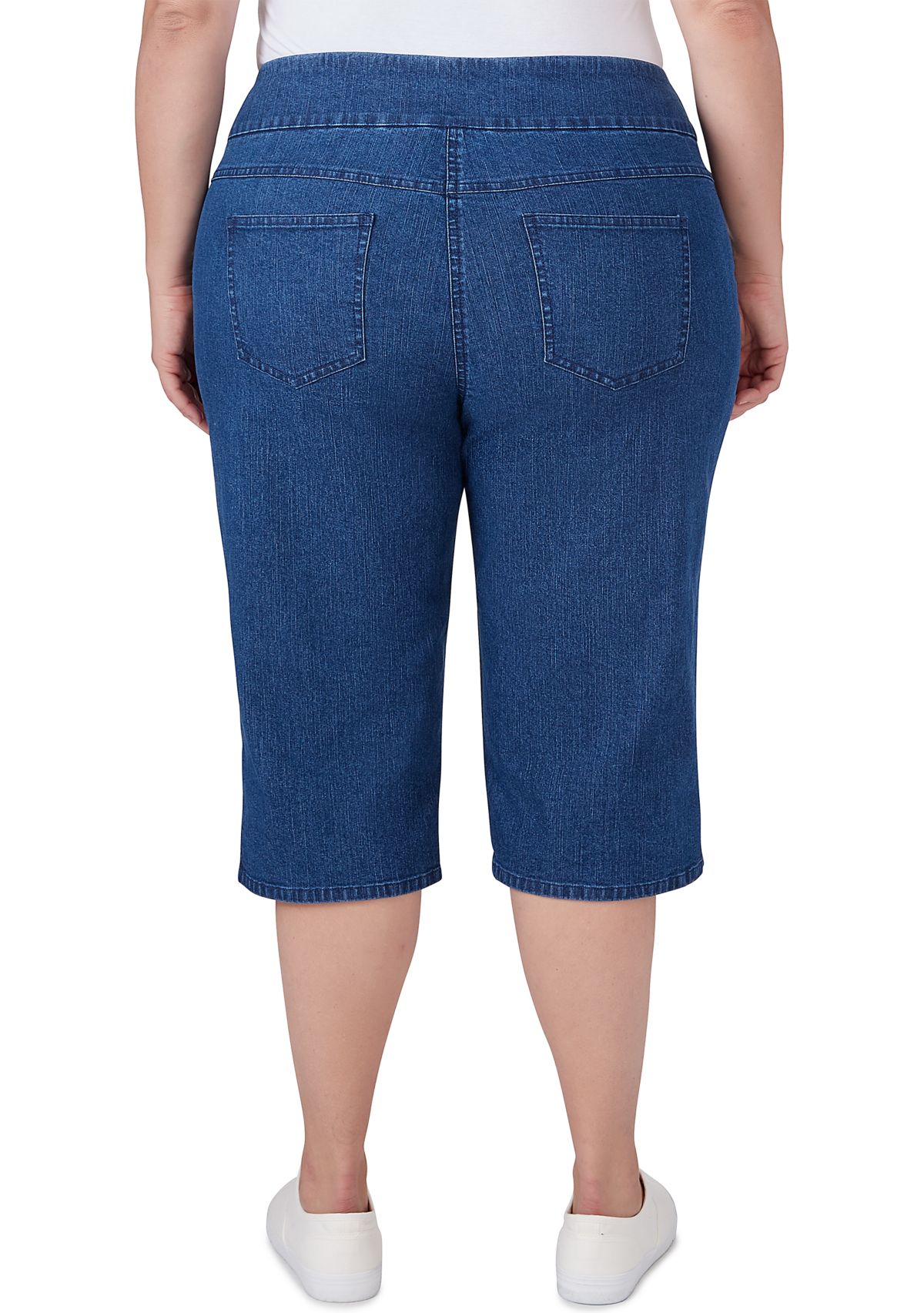 Plus Size Extra Stretch Denim Pull On Clamdigger Pants