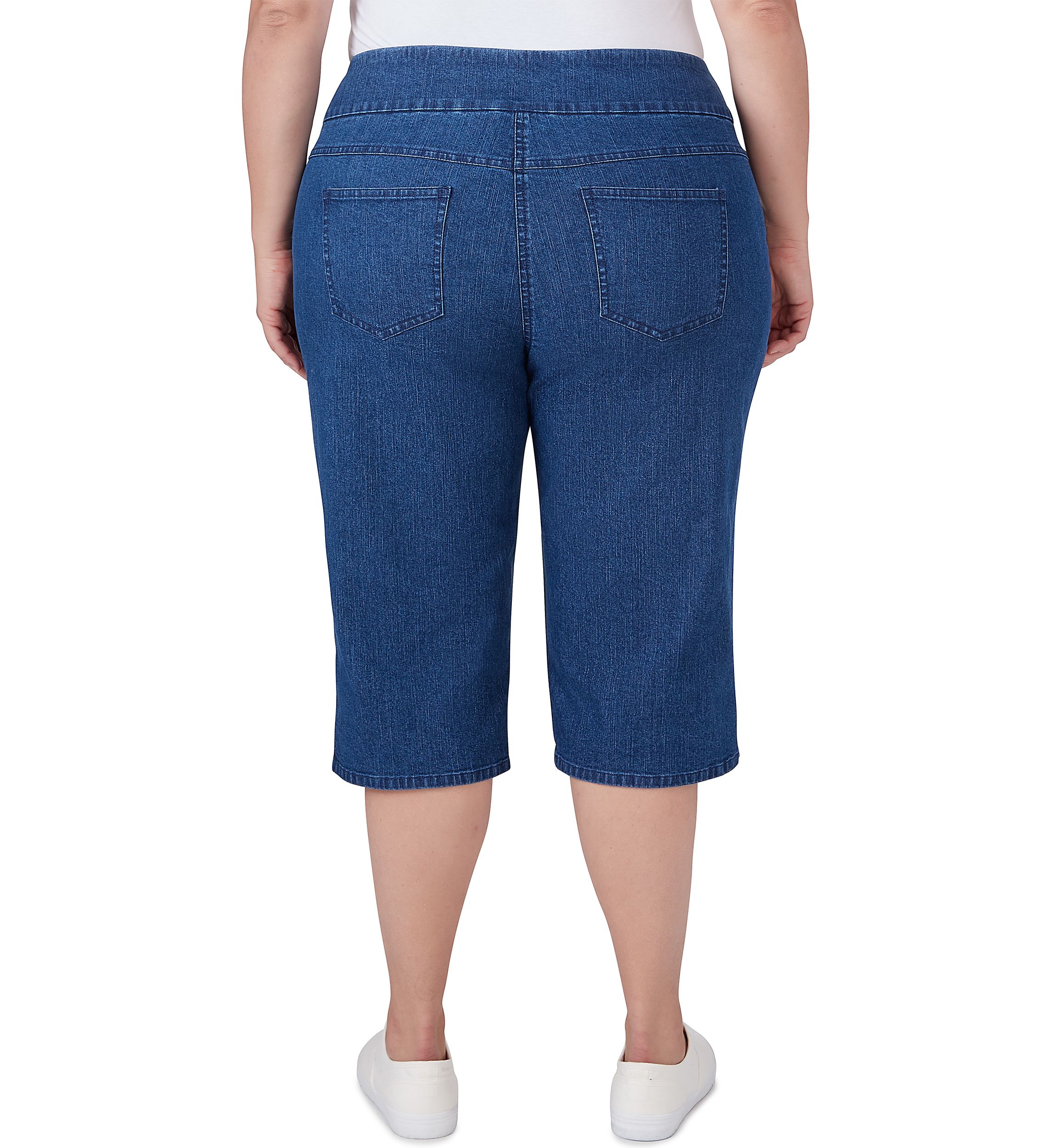 Plus Size Extra Stretch Denim Pull On Clamdigger Pants