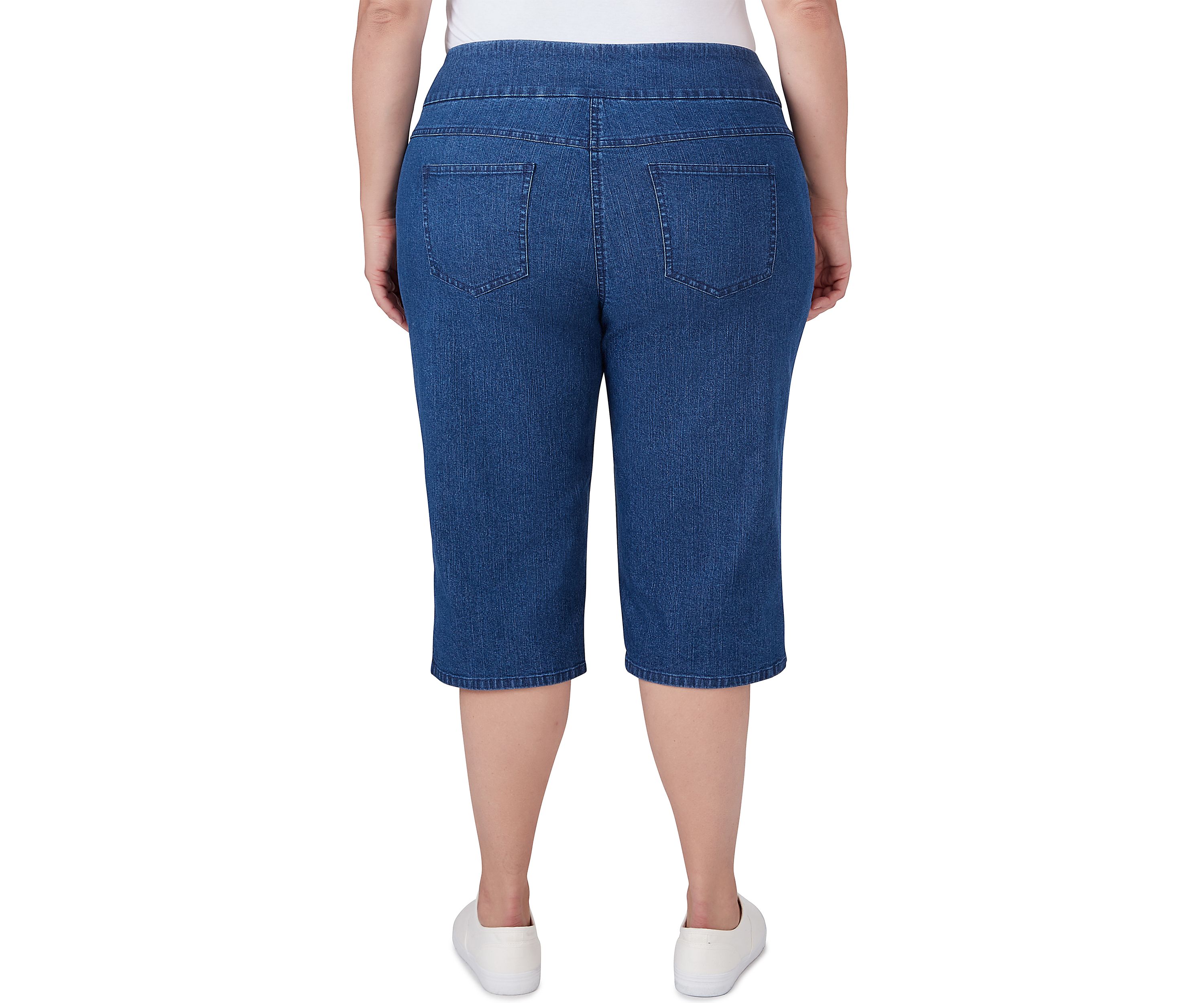 Plus Size Extra Stretch Denim Pull On Clamdigger Pants