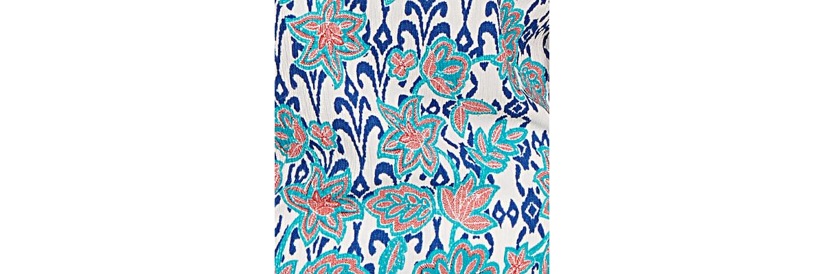 Petite Floral Overlay Ikat Embroidered T-Shirt