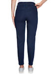 Womens Key Items Ankle Length Soft Stretch Fly Front Denim Pants