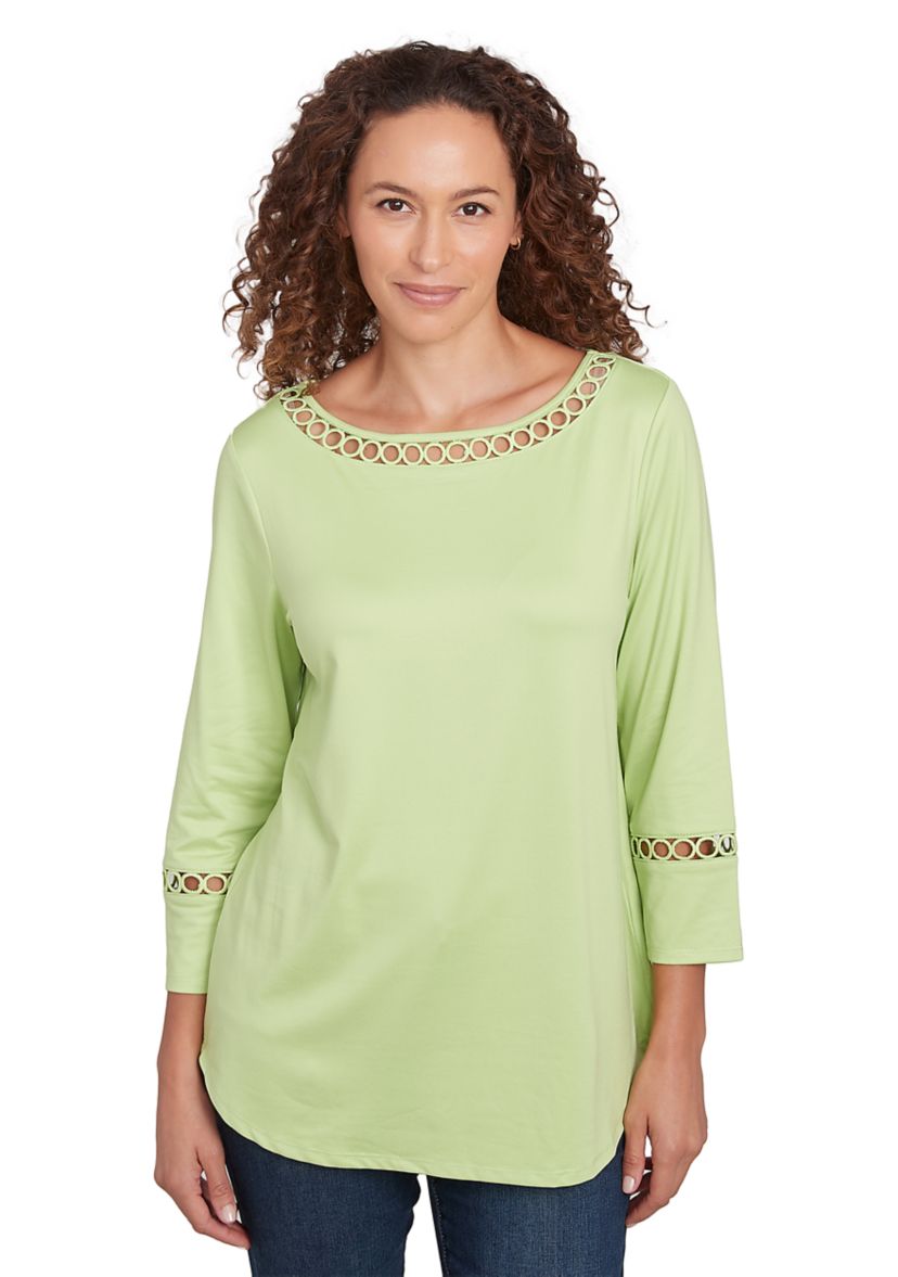 Womens Solid Stretch Jersey Top
