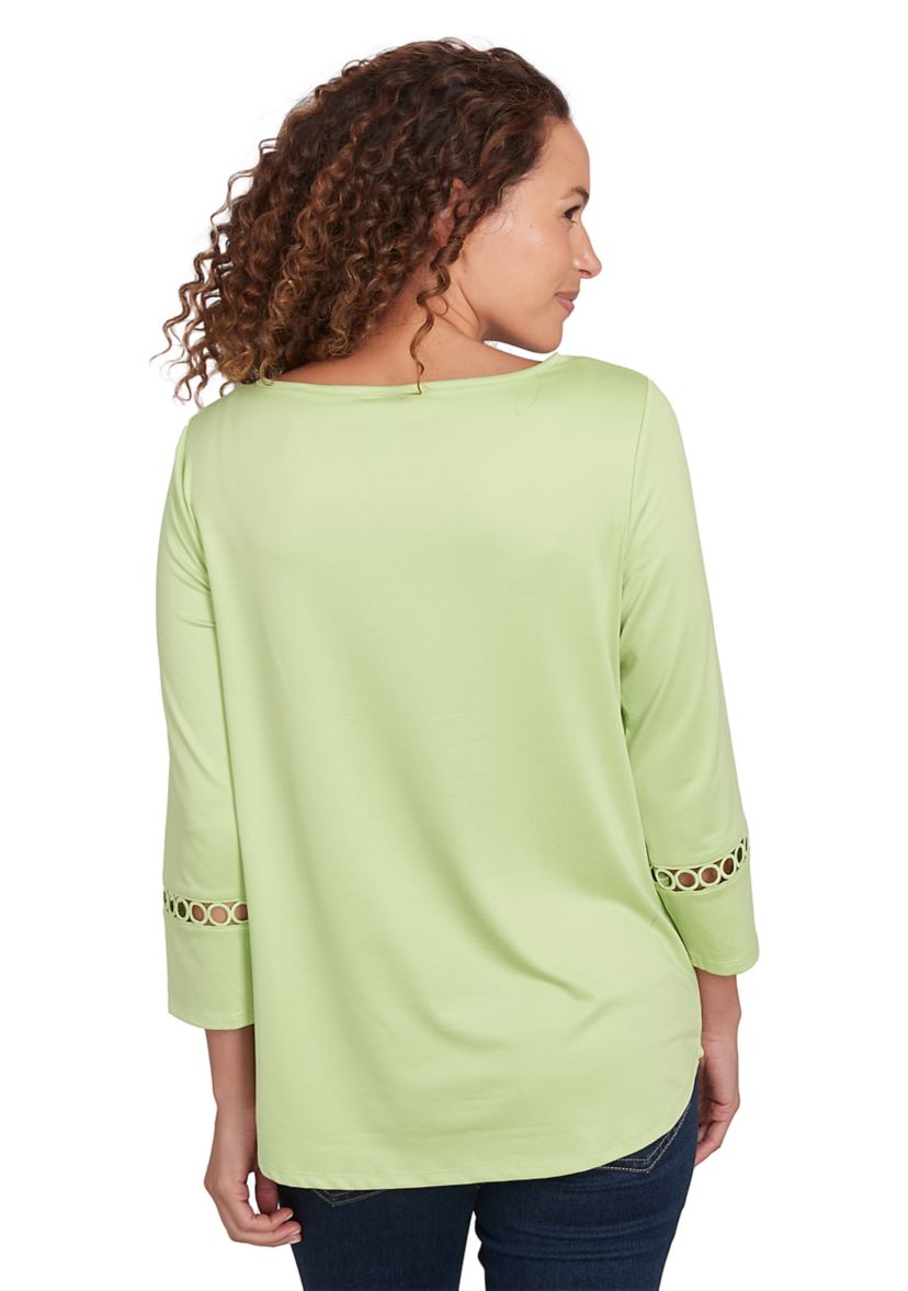 Womens Solid Stretch Jersey Top