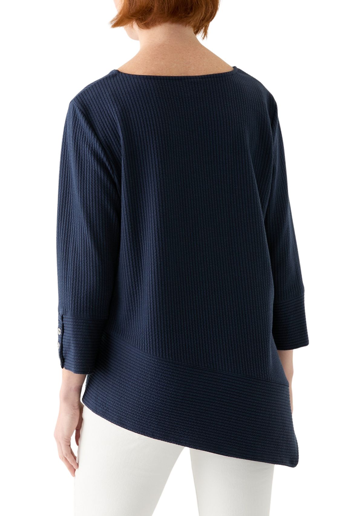 Womens Cable Stripe Ottoman Top