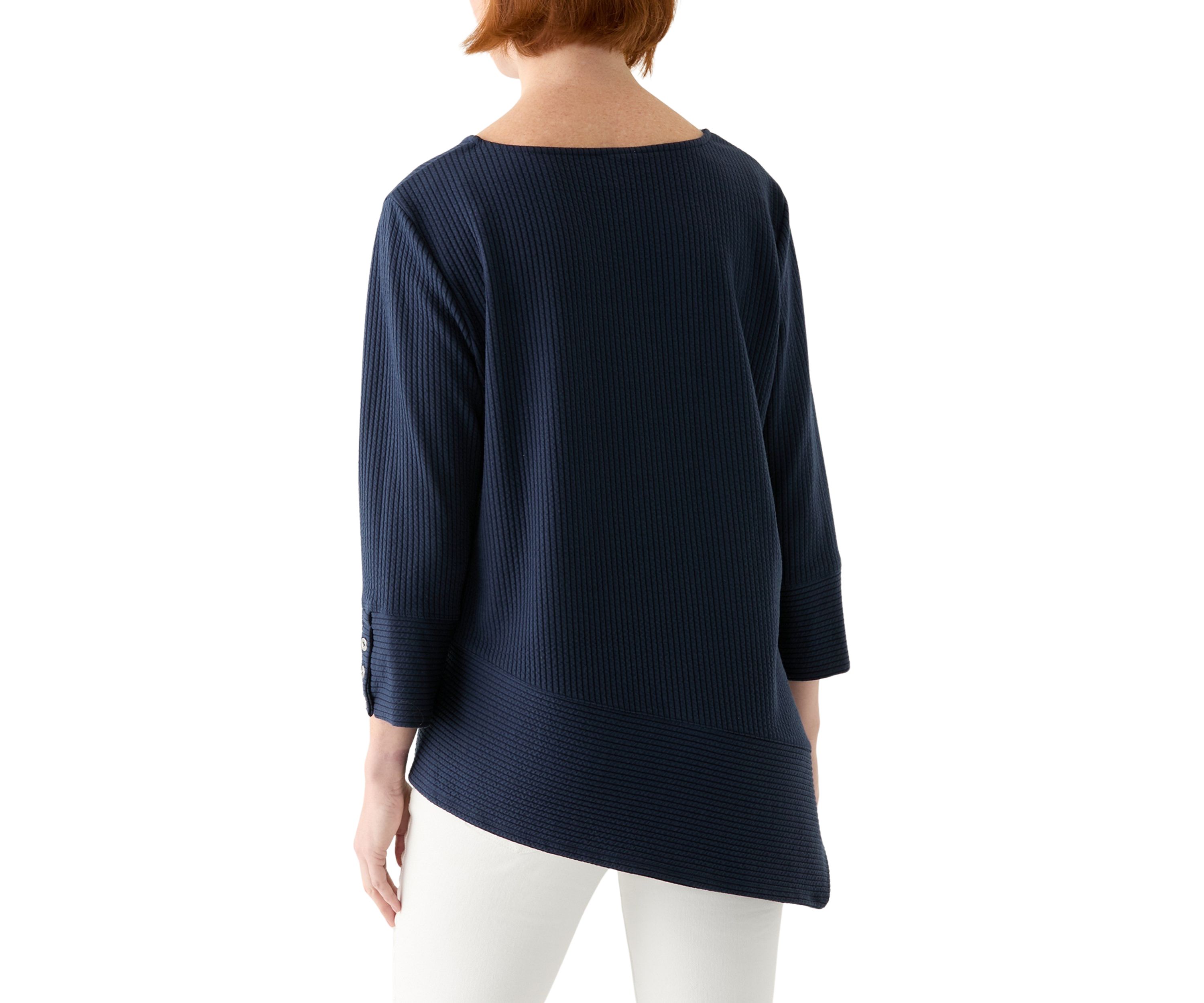 Womens Cable Stripe Ottoman Top