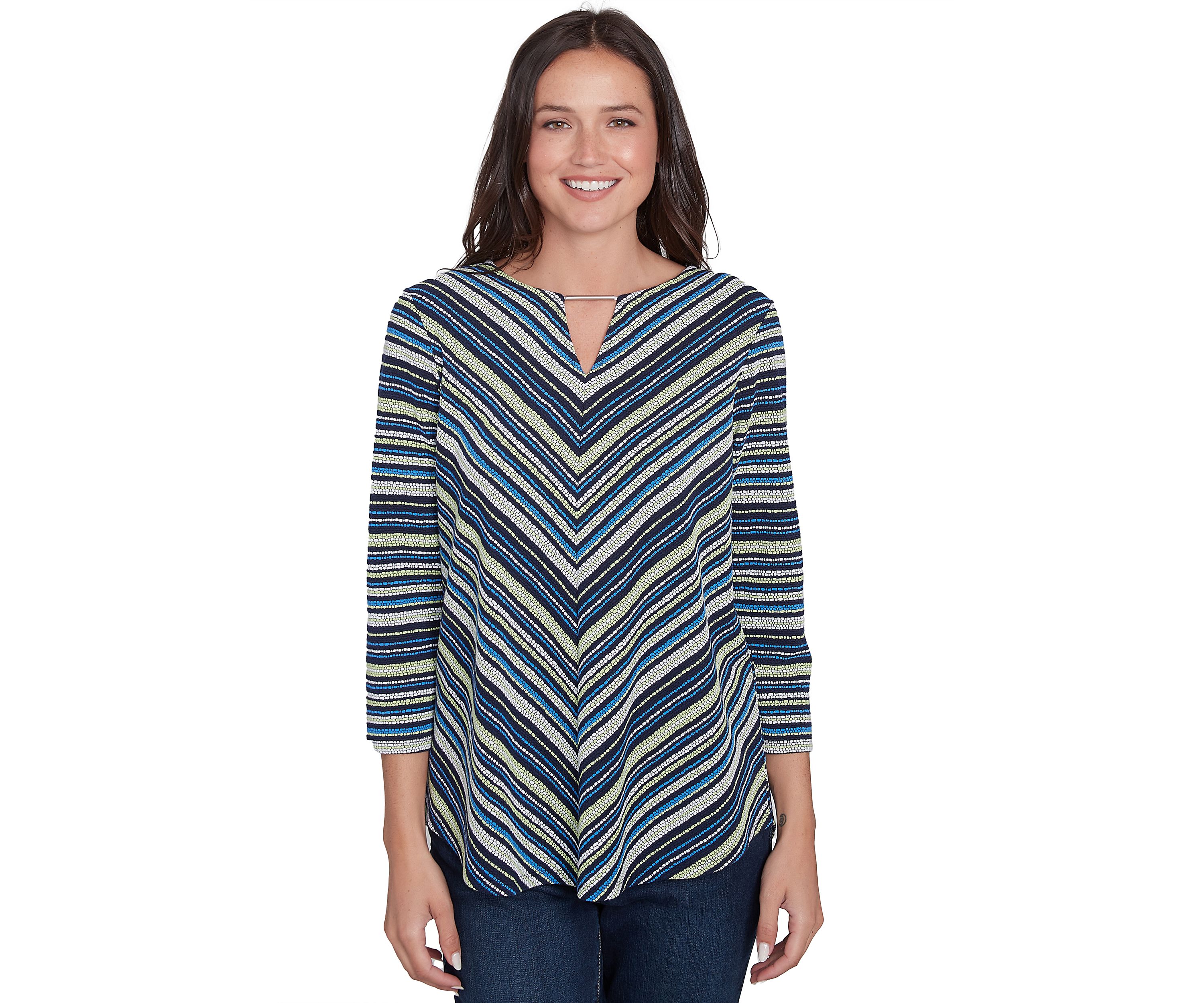 Womens Pebble Stripe Knit Top
