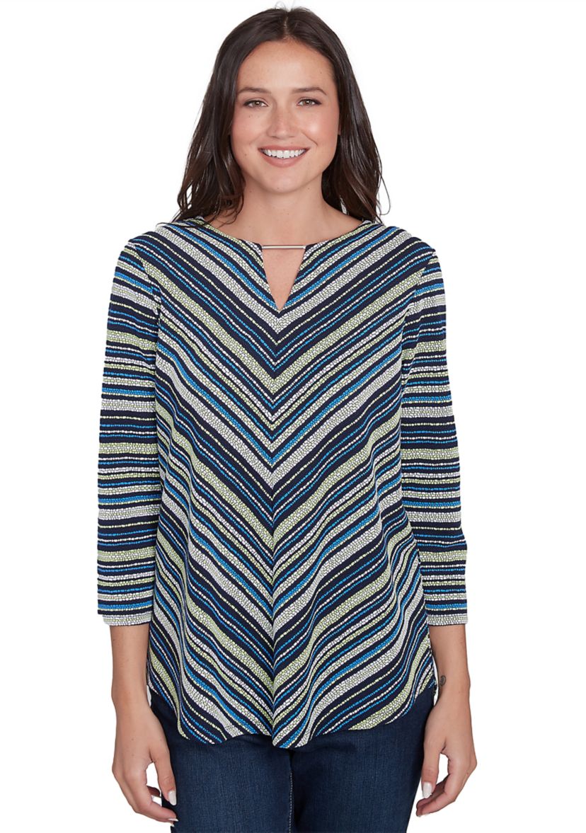 Womens Pebble Stripe Knit Top