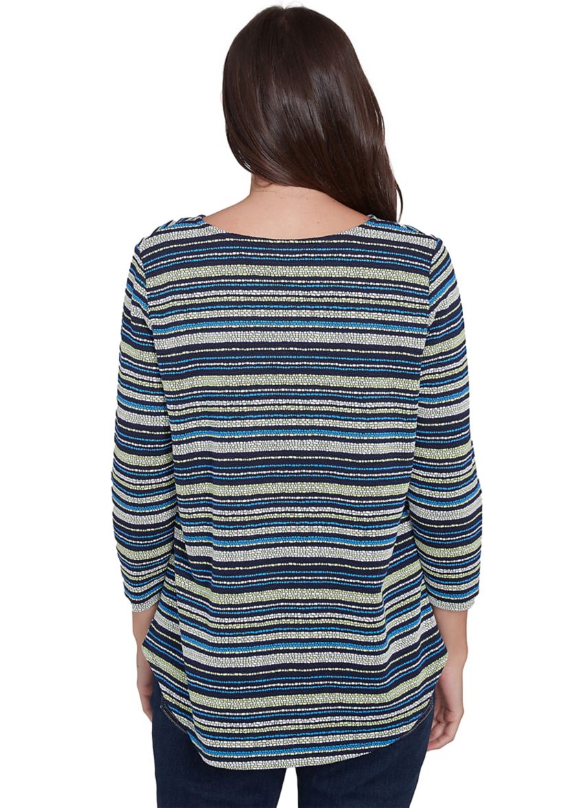 Womens Pebble Stripe Knit Top