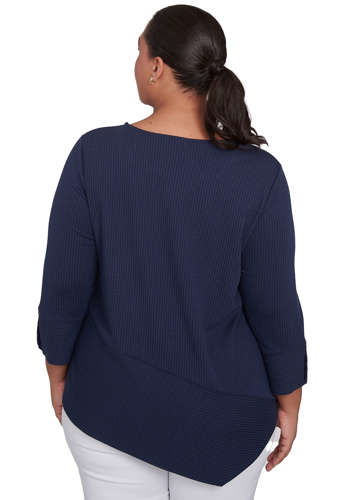 Plus Size Cable Stripe Ottoman Top