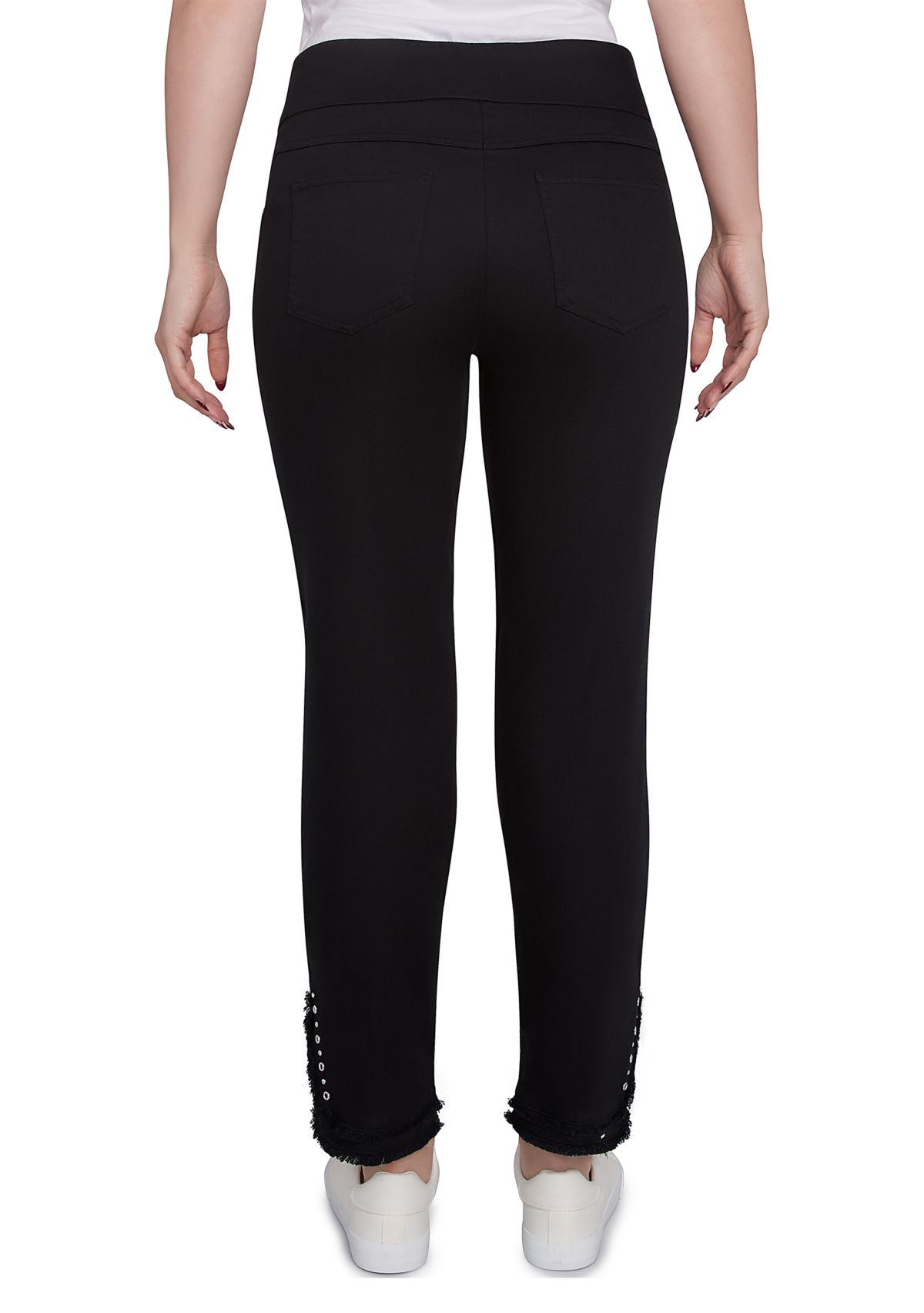 Womens Luxury Pull-On Black Denim Jeans