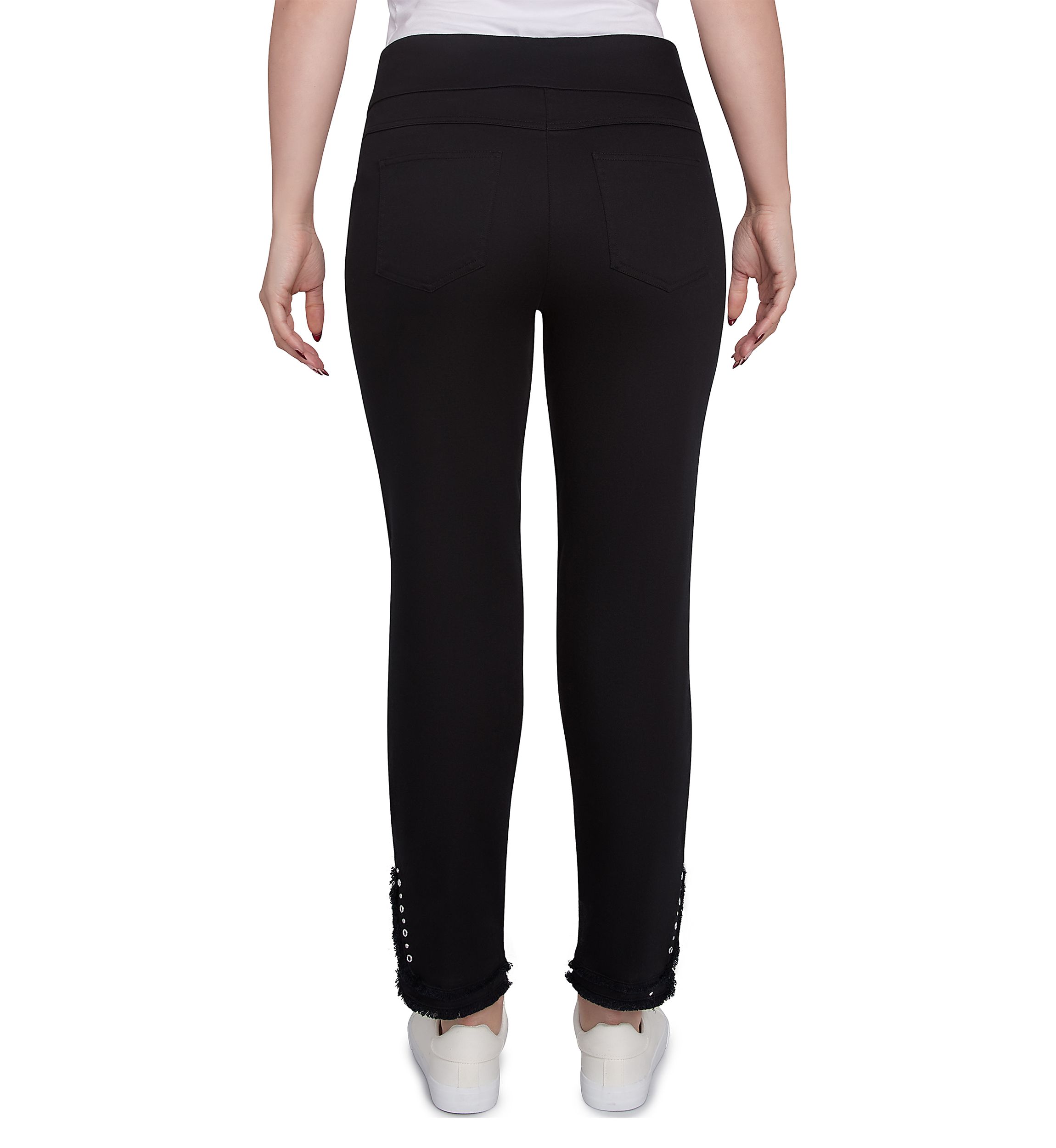 Womens Luxury Pull-On Black Denim Jeans