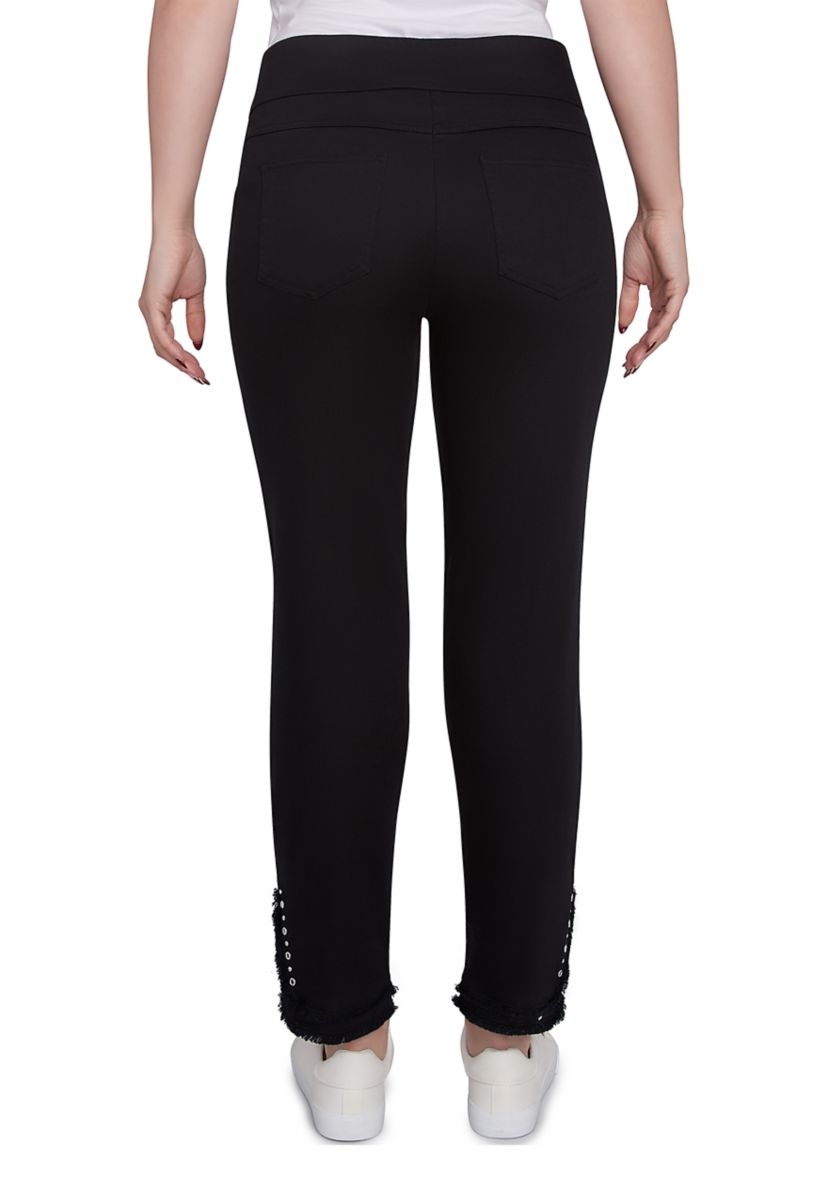 Womens Luxury Pull-On Black Denim Jeans