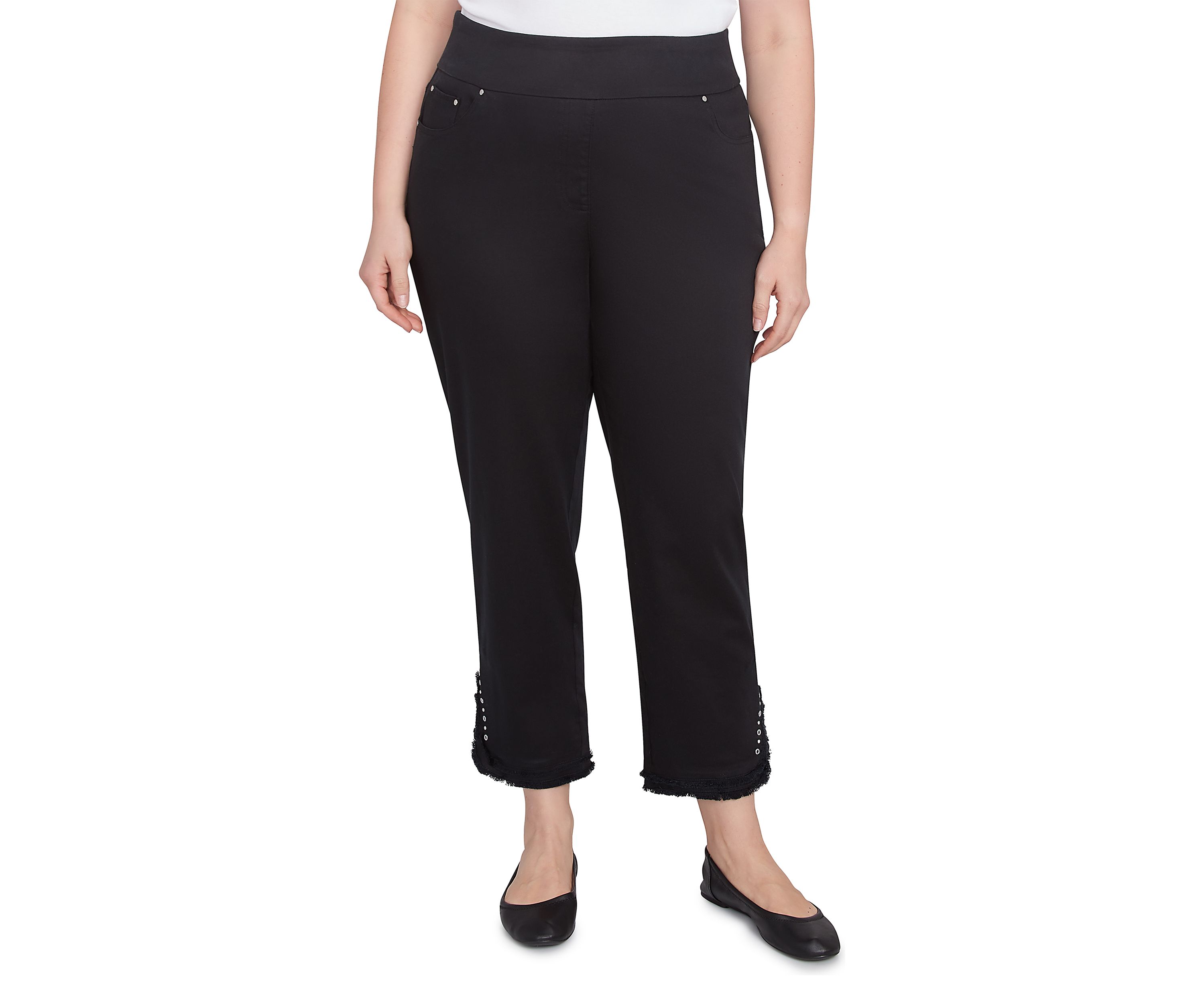 Plus Size Luxury Pull-On Black Denim Jeans