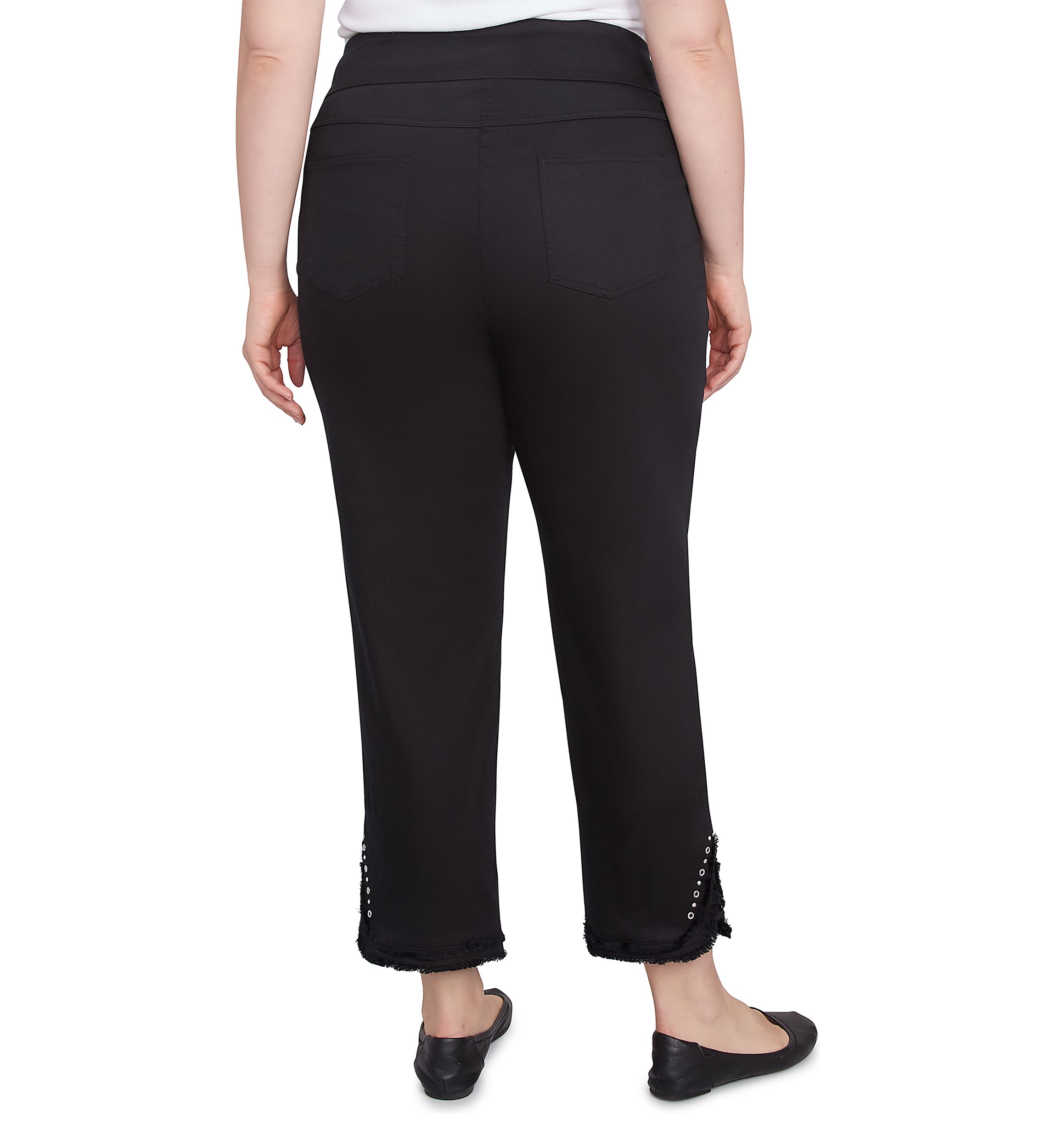 Plus Size Luxury Pull-On Black Denim Jeans