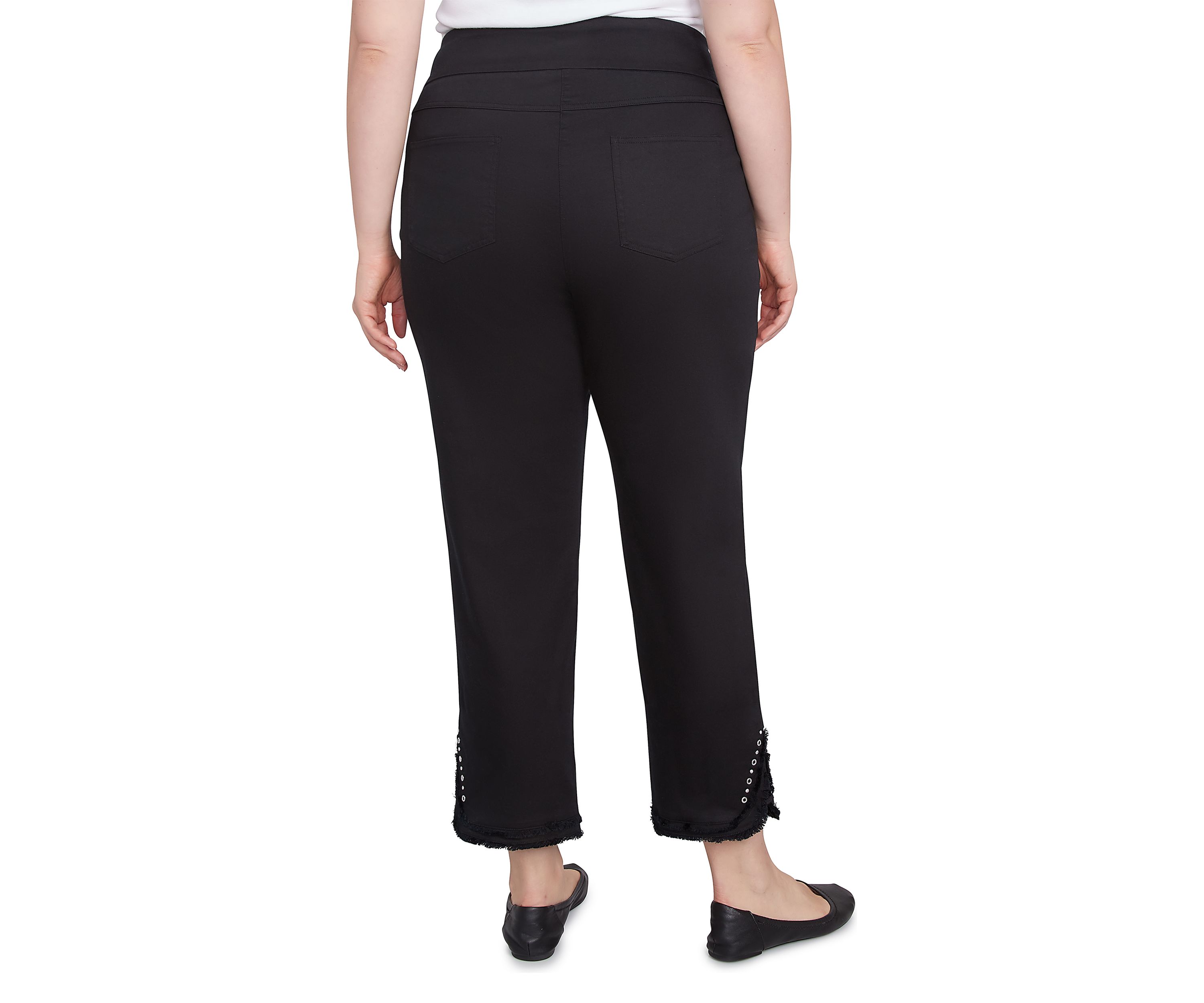 Plus Size Luxury Pull-On Black Denim Jeans