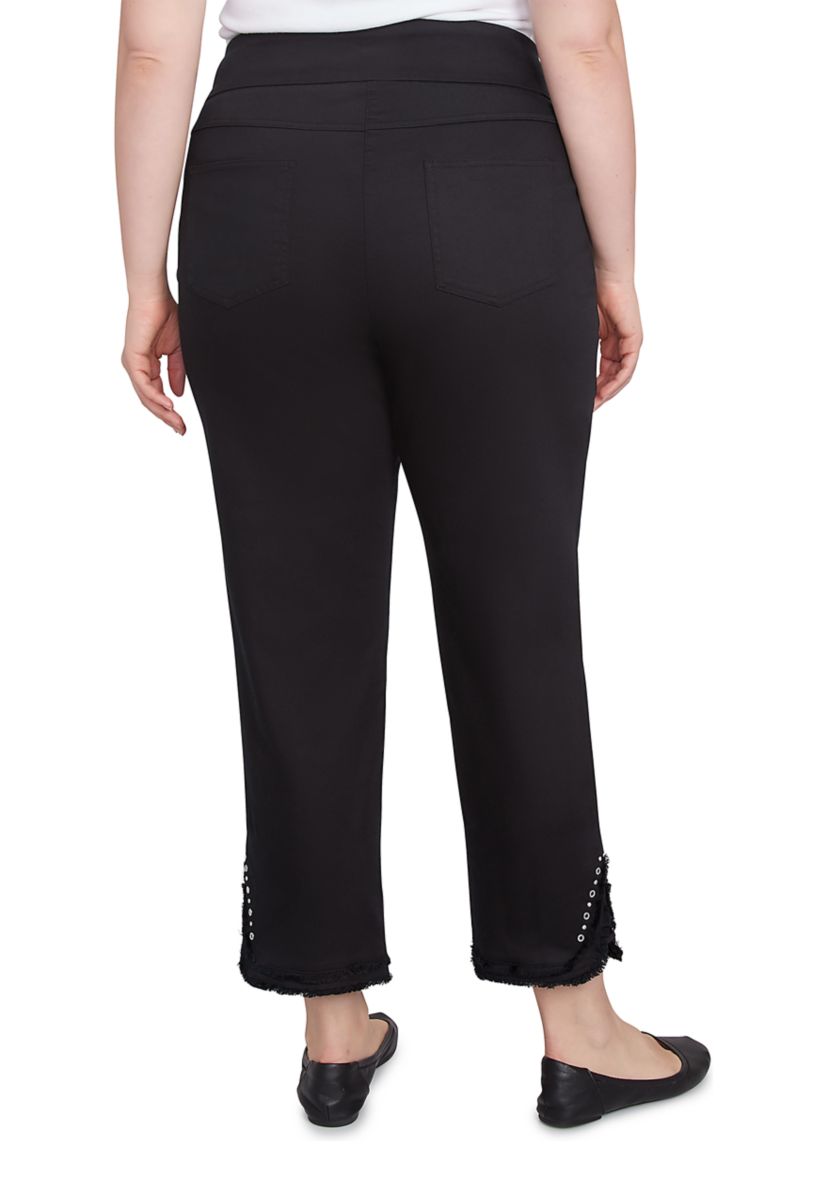 Plus Size Luxury Pull-On Black Denim Jeans