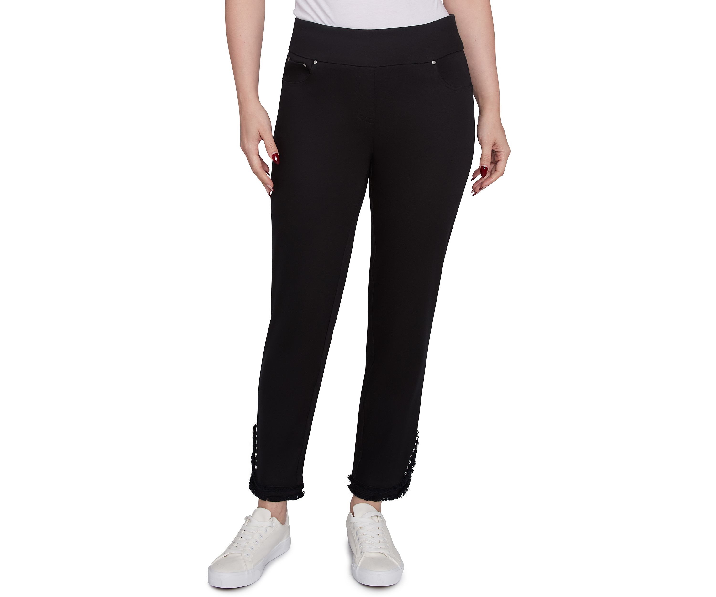 Petite Luxury Pull-On Black Denim Jeans
