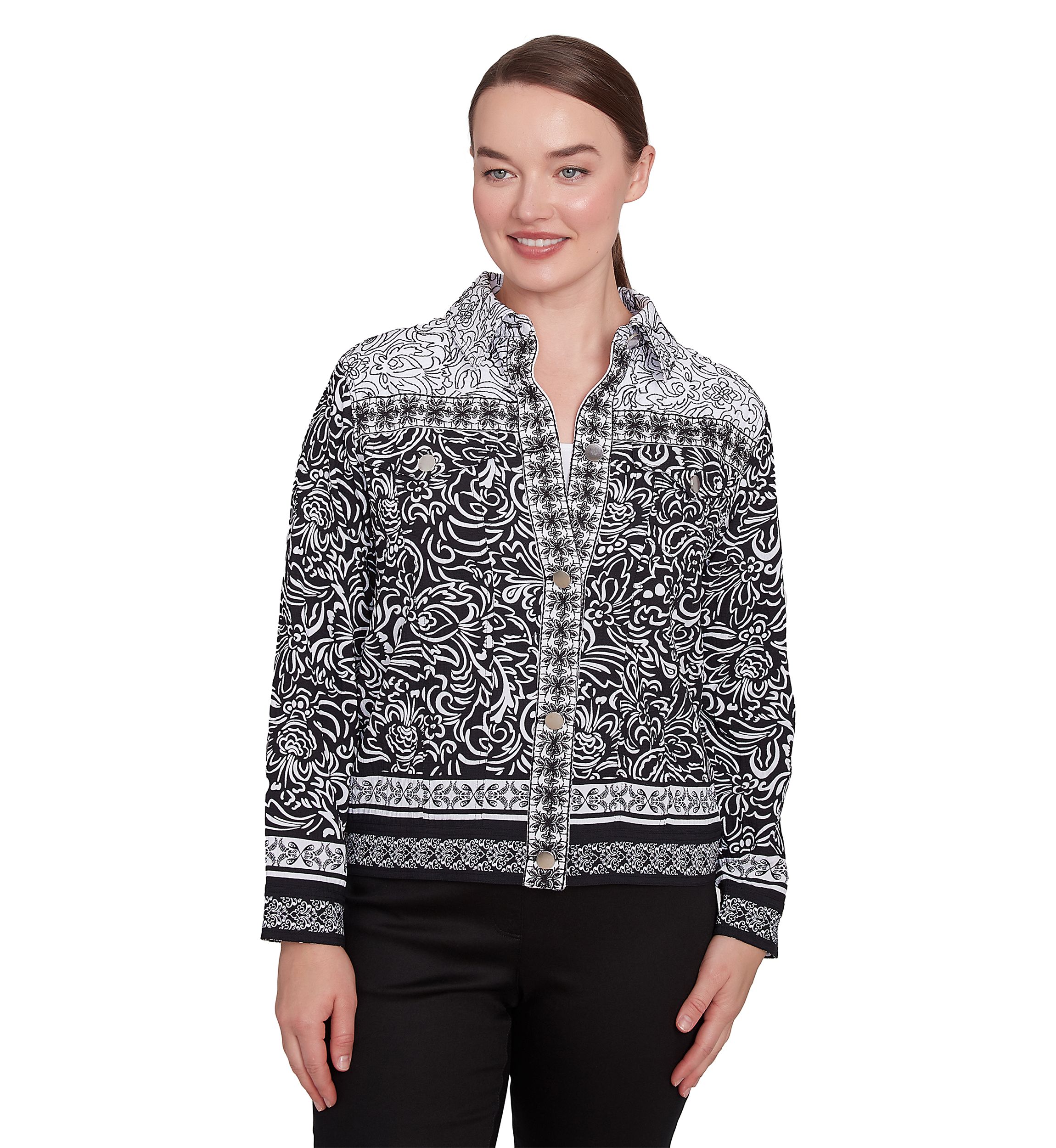 Petite Abstract Botanical Luxe Voile Jacket