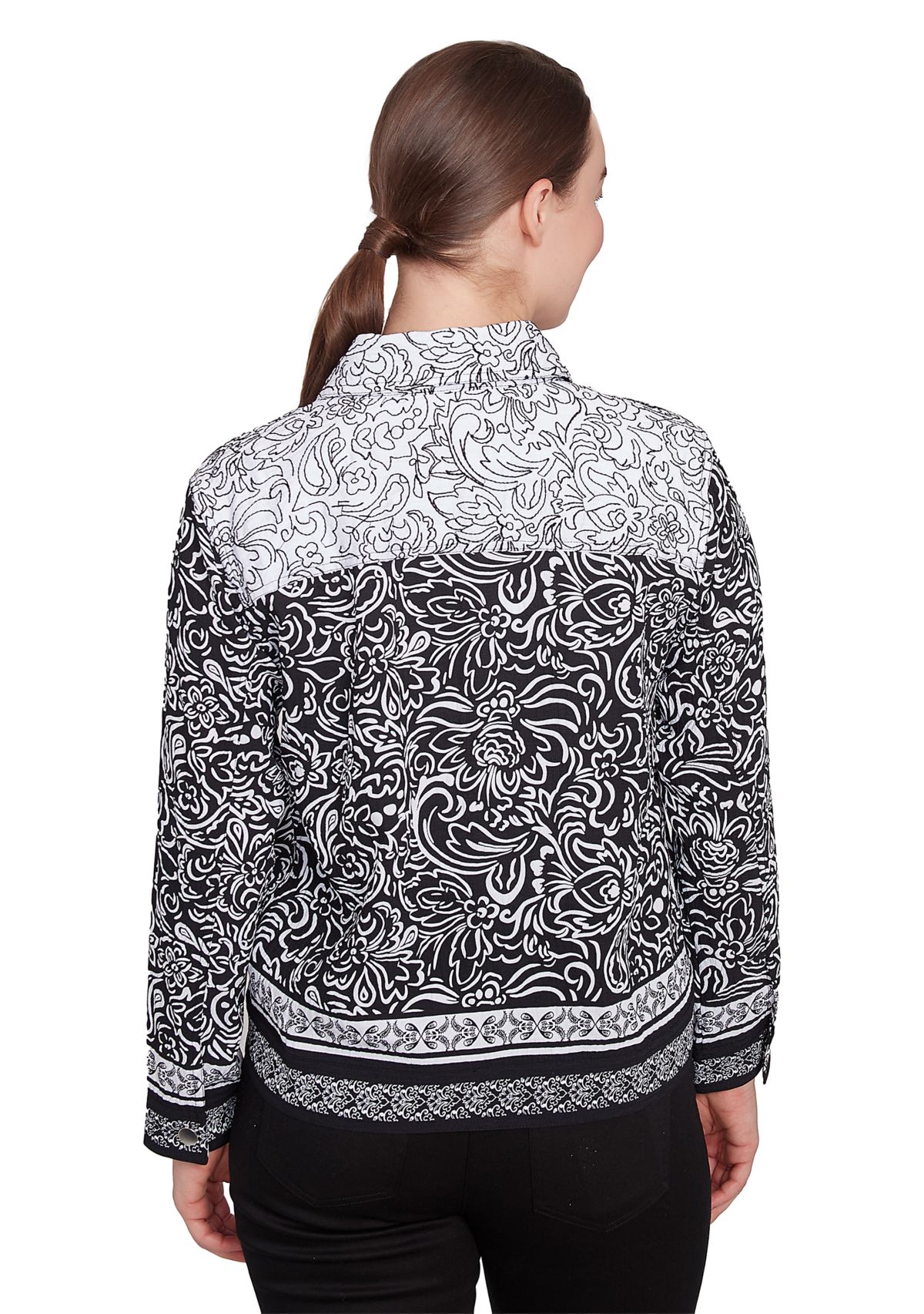 Petite Abstract Botanical Luxe Voile Jacket