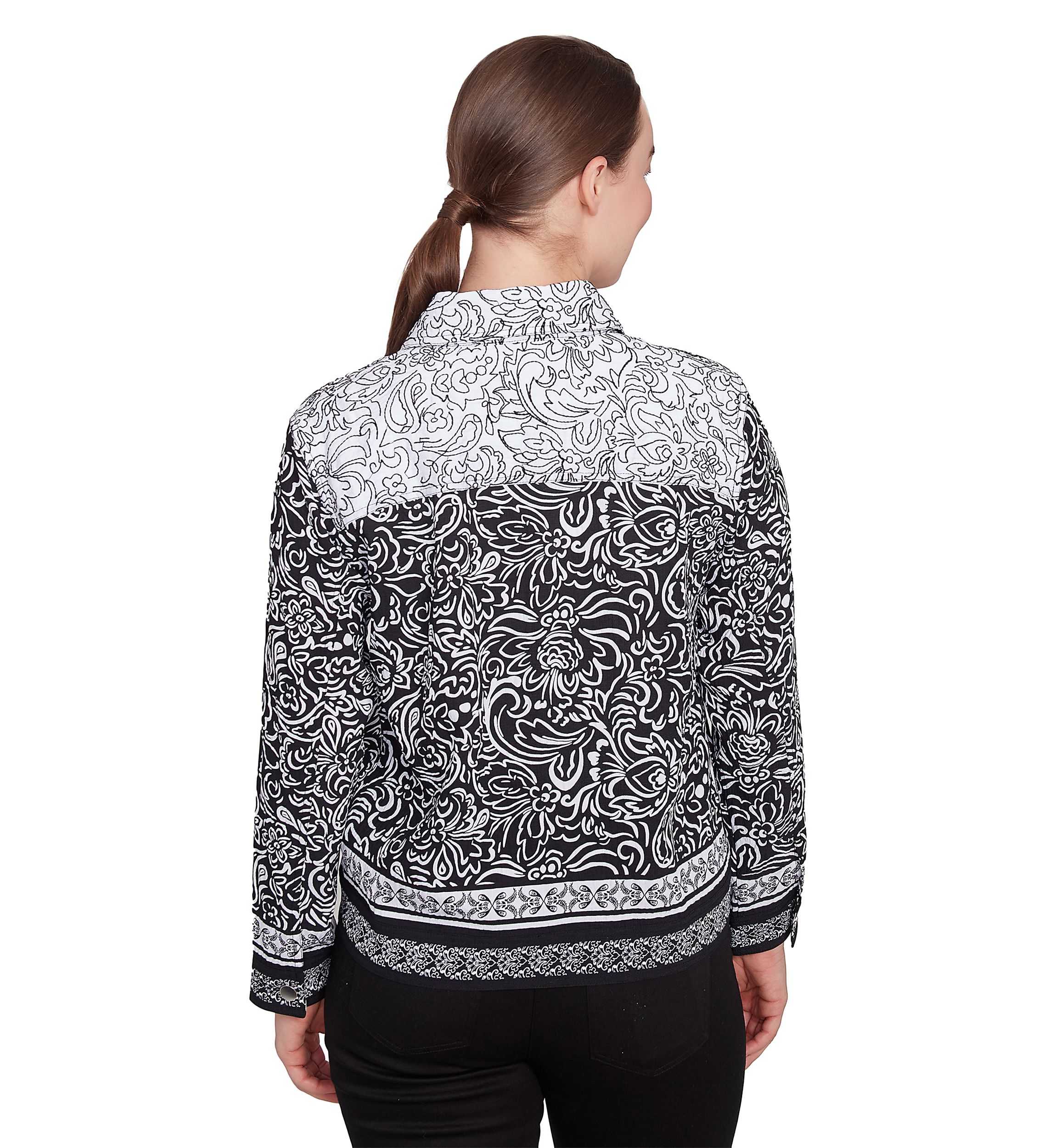 Petite Abstract Botanical Luxe Voile Jacket