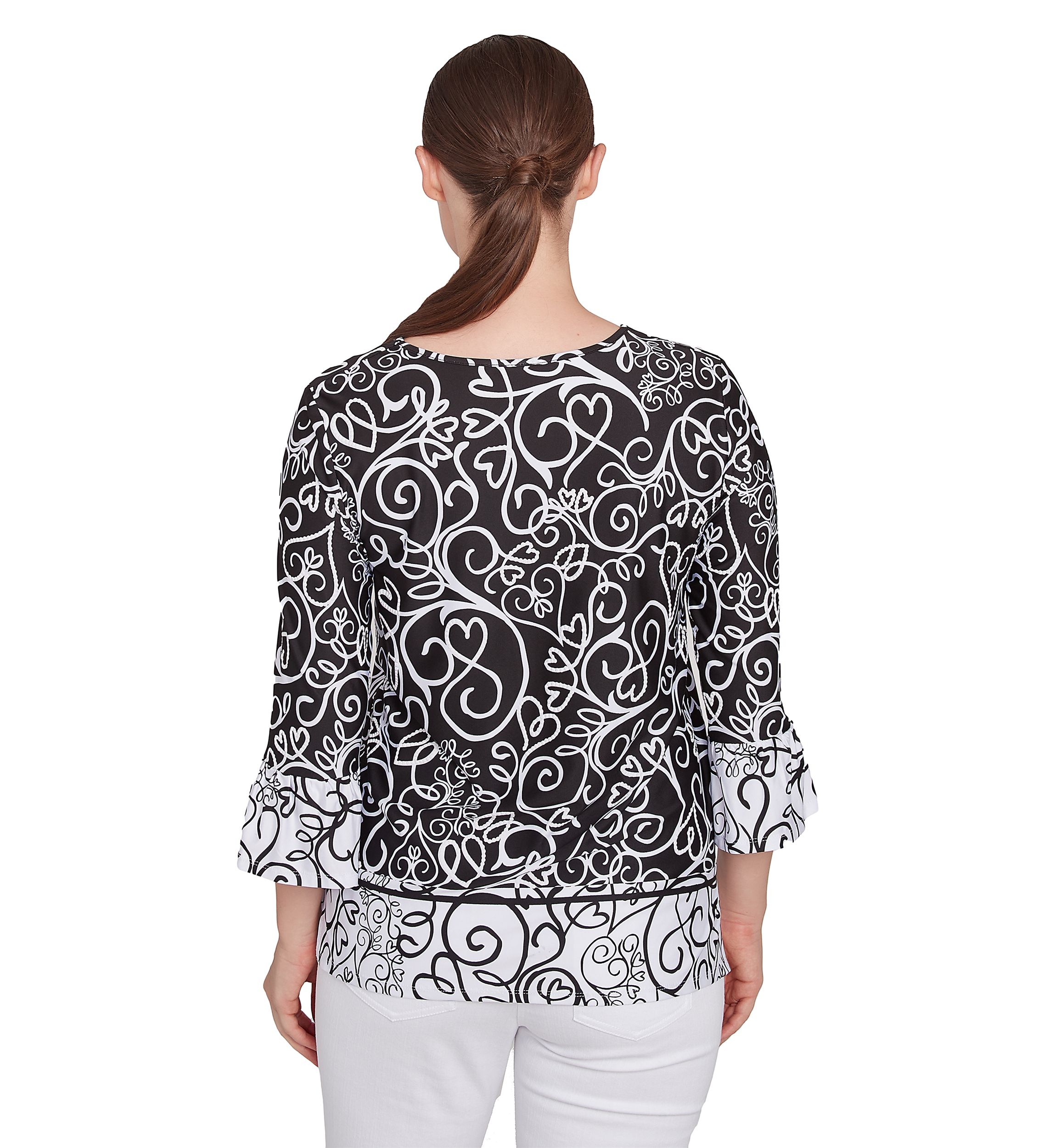 Petite Whirlwind Heart Puff Print Top